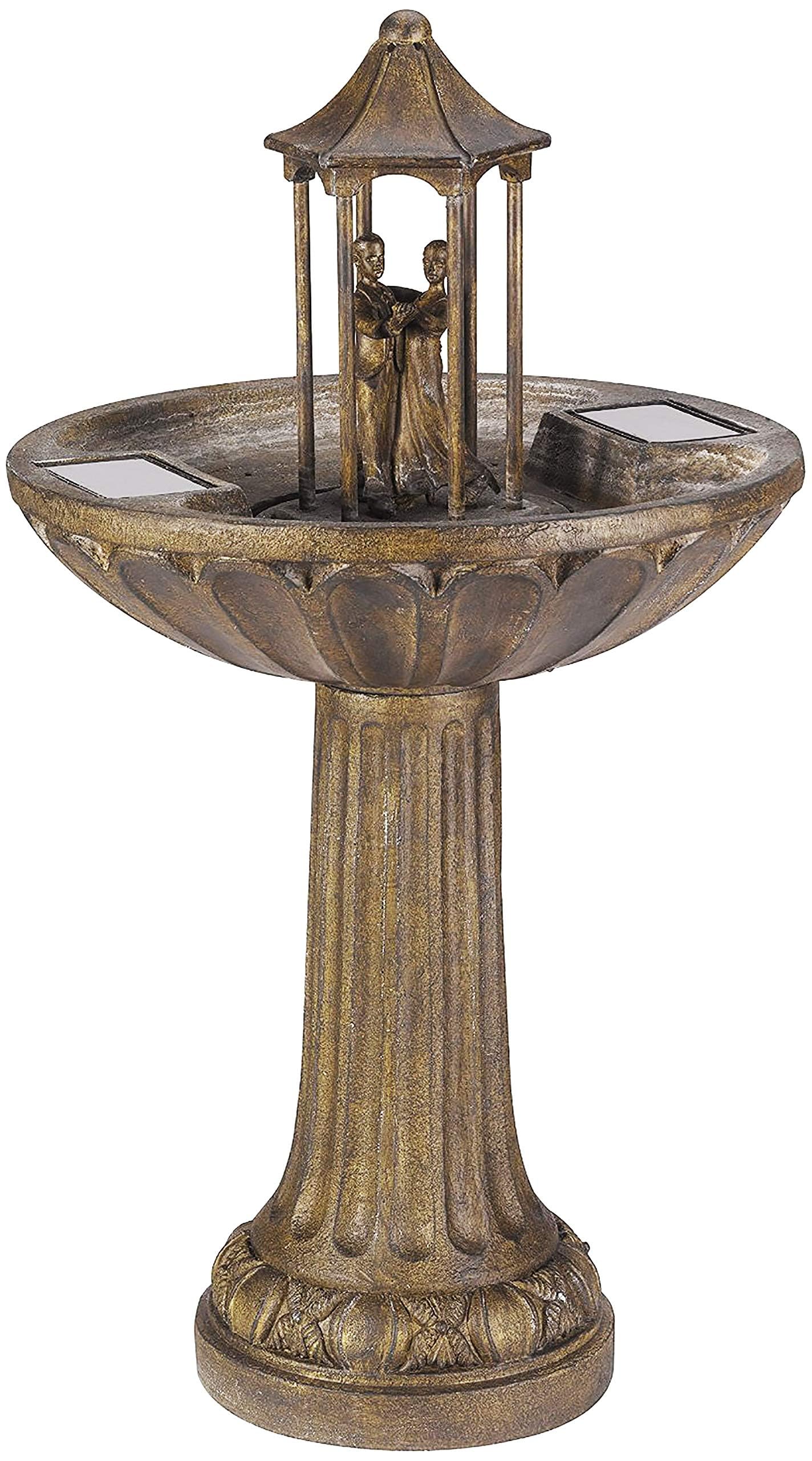Garden Mile Dancing Couple Water Feature Bronze Effect Fountain for Garden Freestanding Patio Lawn Centrepiece Rustic Ornamental Decorative Fountain