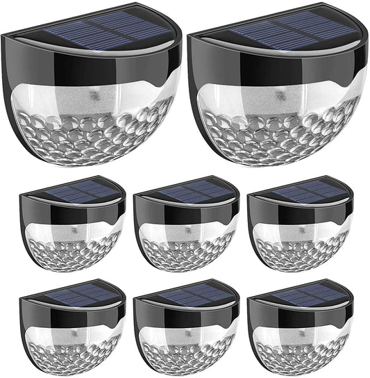 GloBrite Garden Lights - Pack of 8 Outdoor Lights - Waterproof Night Light for Pathway, Patio, Deck, Fence - Solar Security Light with Dusk to Dawn Sensor - Outdoor Lighting