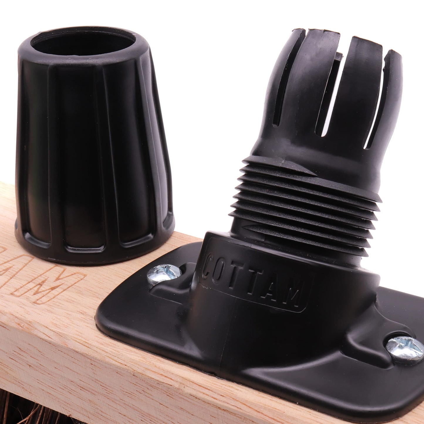 COTTAM Soft Sweeping Broom Head | Soft Sweeping Brush | 11 Inch | With Easy Broom Shank Connector - No Tools Required!