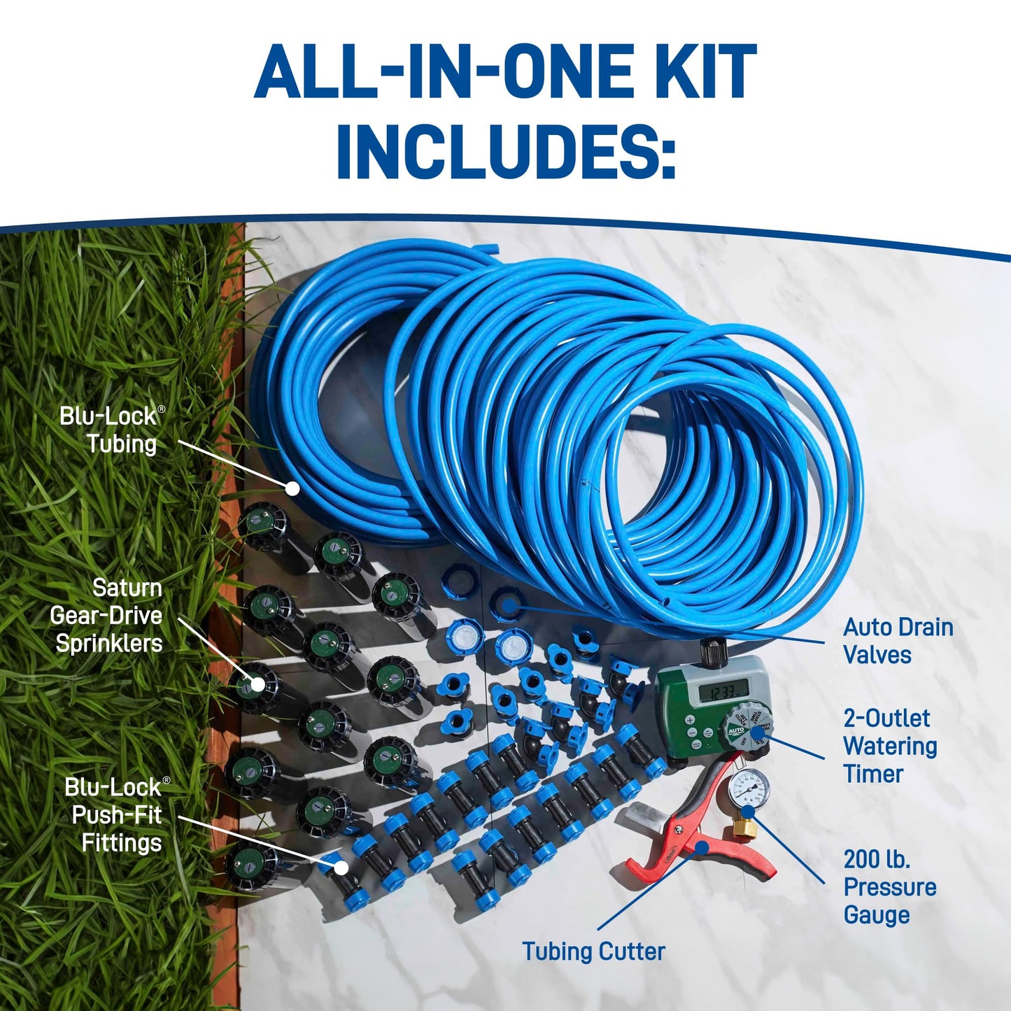 Orbit 50021 Sprinkler Kit, Blue, Black