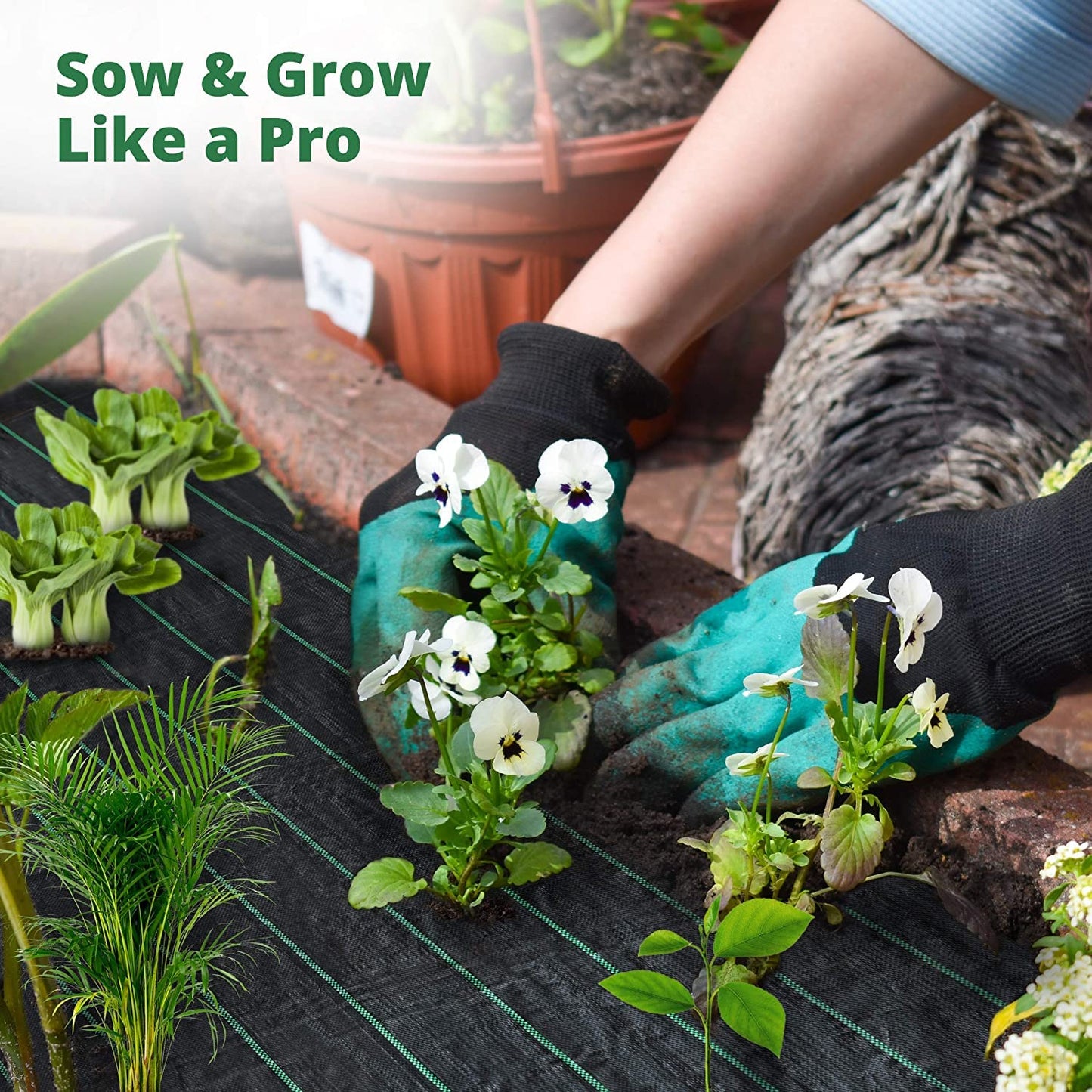 Weed Membrane Black Plastic Sheeting - Heavy Duty Black 1Mx10M Weed Barrier Fabric Weed Suppressant Landscape Ground Cover For Garden Raised Bed Cover Flower Bed Planter Lining - Weed Control Membrane