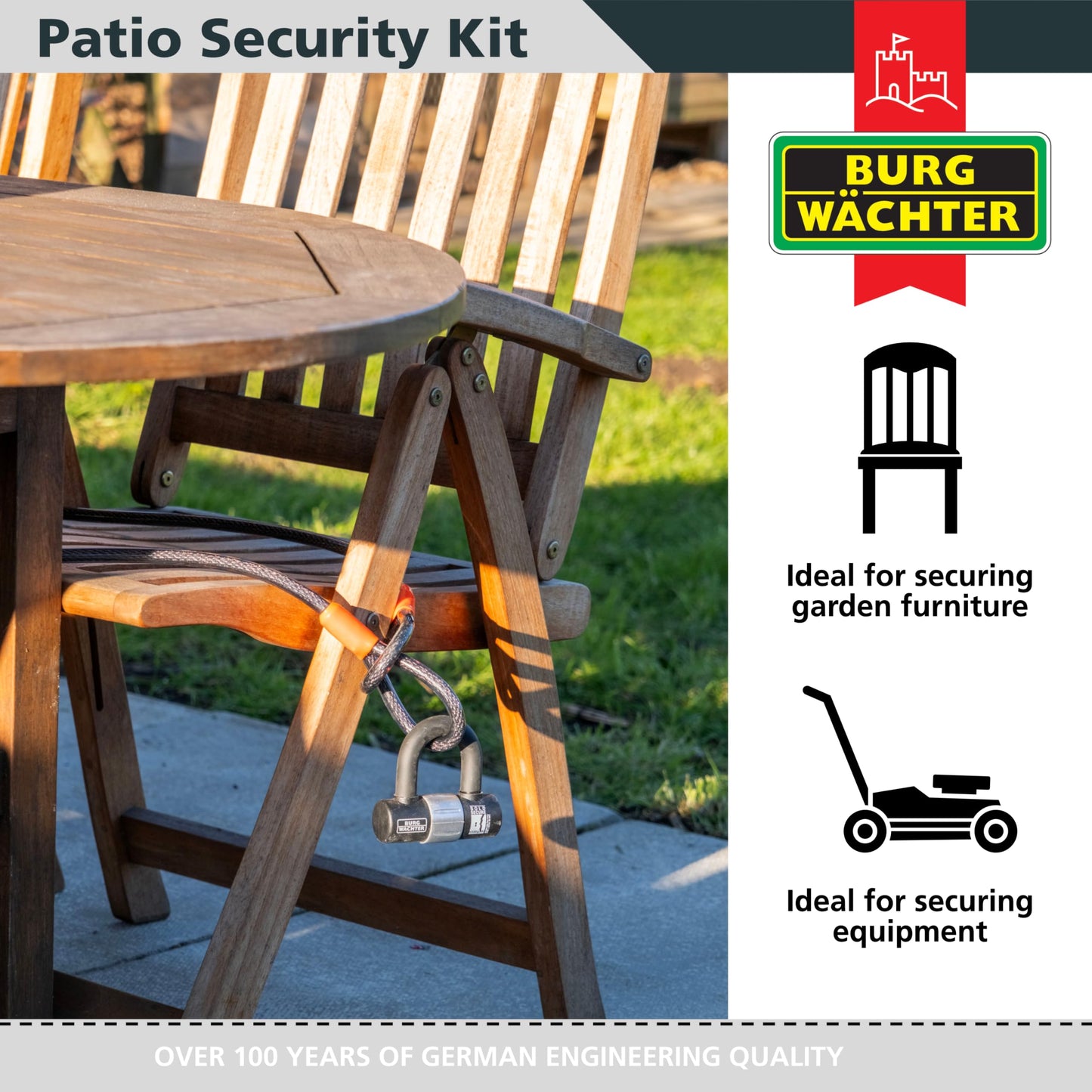 Burg-Wächter 4.5m Patio Security Kit, Black