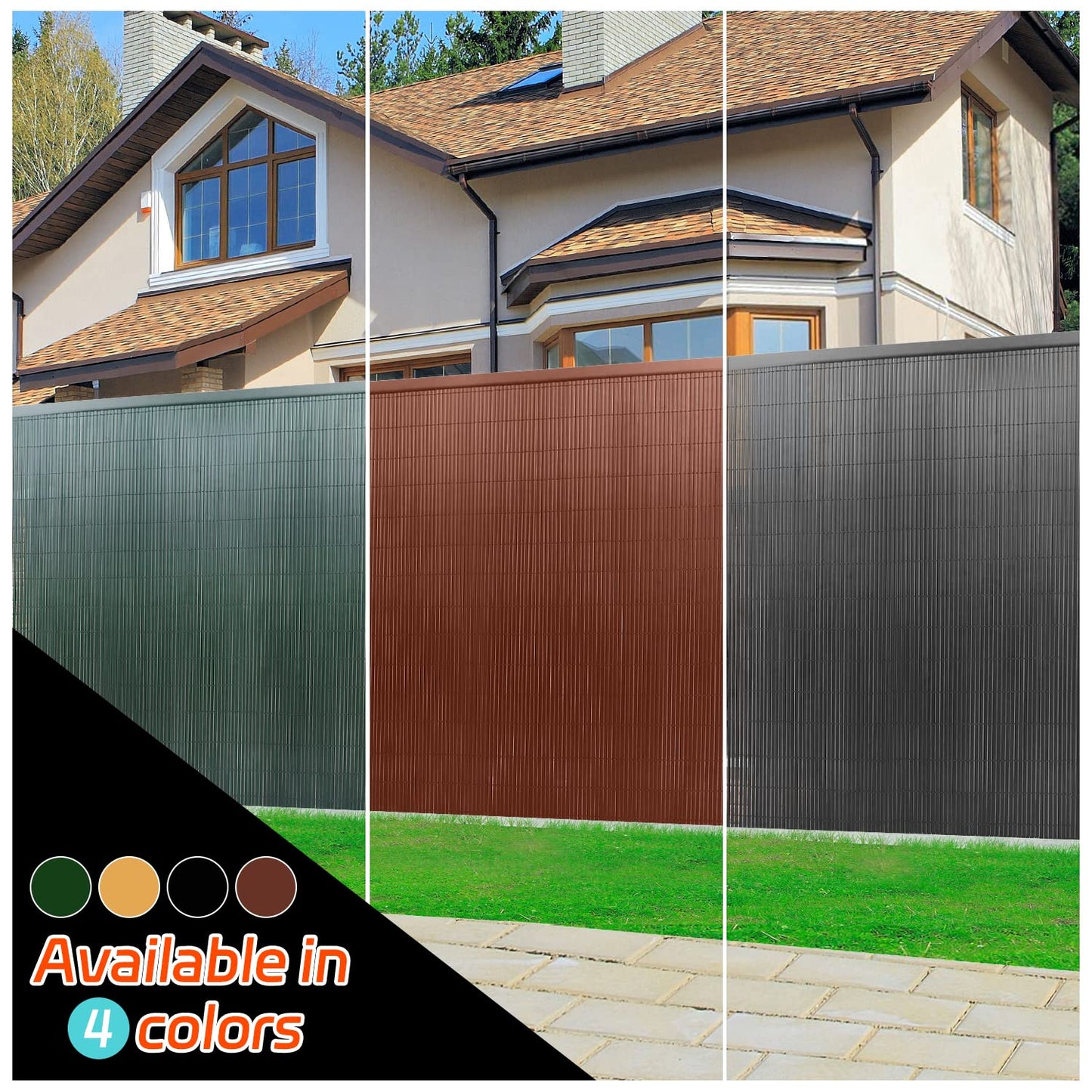 INMOZATA PVC Garden Screening 1m High Privacy Fence Screening Privacy Protective Screens for Garden, Backyard, Balcony, Terrace (Grey,1x3m)