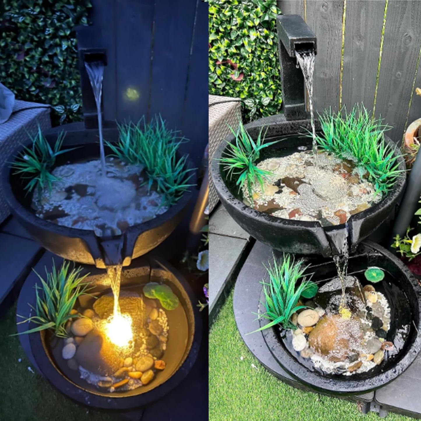 BARST Submersible Water Feature Pump,12V AC 450L/H Fountain Pump with 10m Power Cord & LED Light Ring for Aquarium, Pond, Birdbaths, Fish Tank JR-450LV