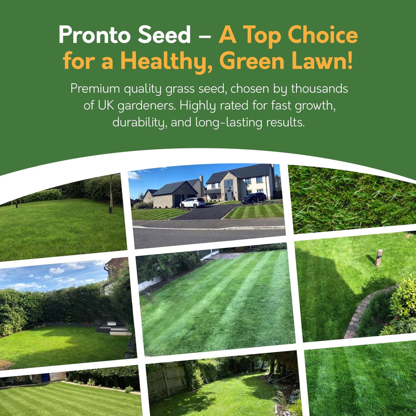 Pronto Seed Premium Grass Seed 1.4 kg - Fast Growing, Hard-Wearing - Covers 84m² for Lawns & Overseeding - DEFRA Approved & Tailored for UK Climate (1.4kg)