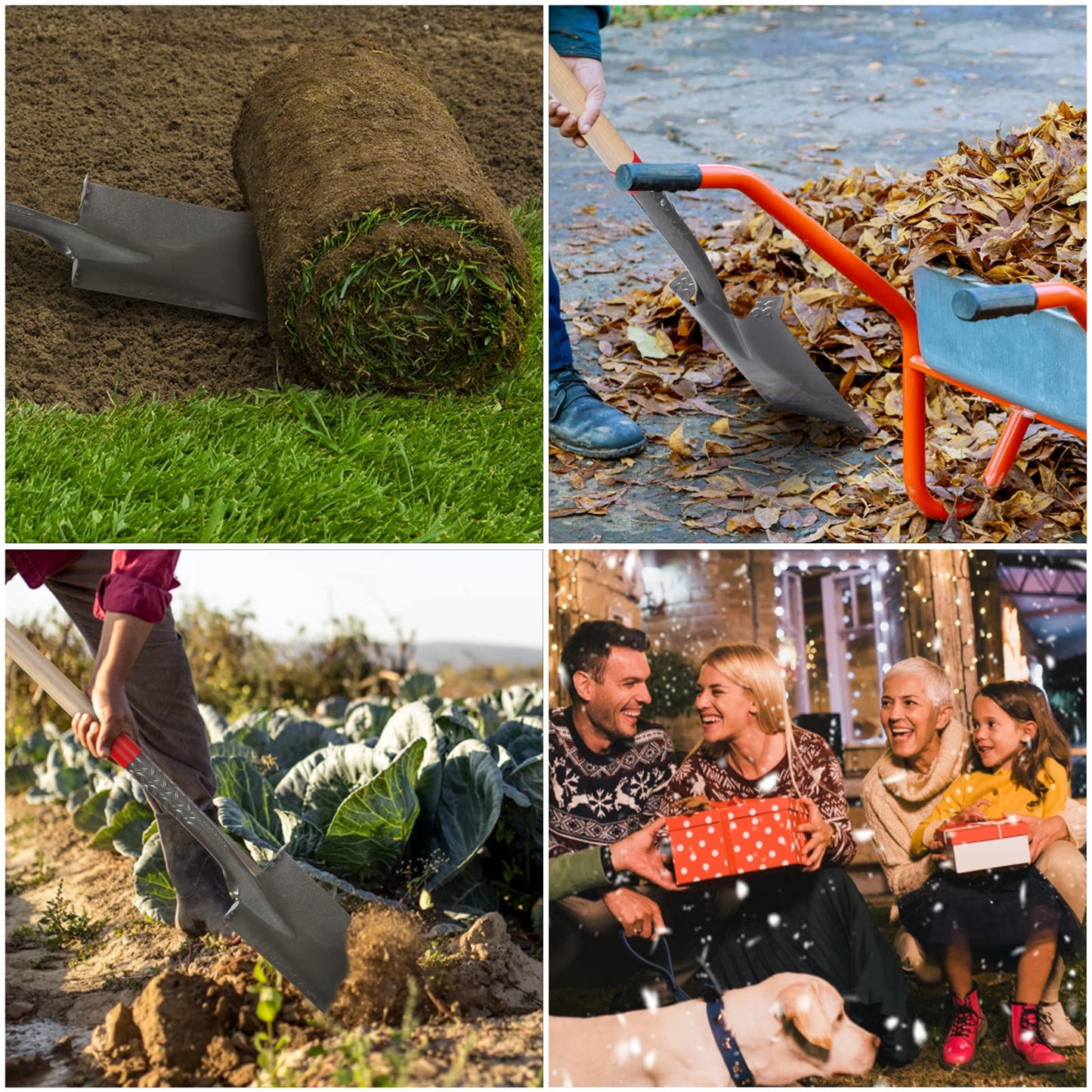 HANTOP Flat Shovel Garden Spade Shovel Trenching Shovel Square Point Shovel for Digging Gardening Planting Edging, 43 inches