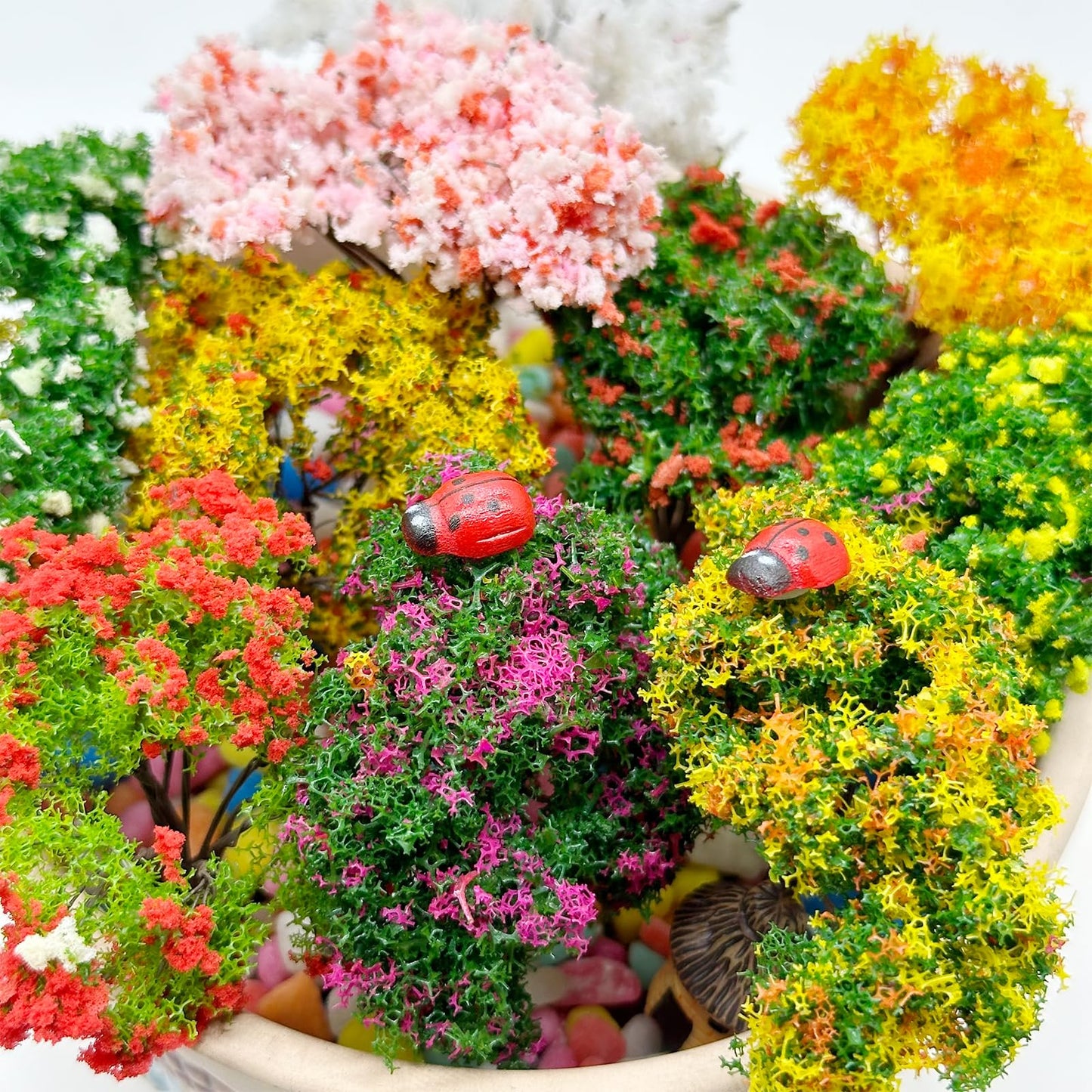 Cayway 83 PCS Fairy Garden Accessories Outdoor, Fairy Garden Supplies Micro Landscape Decoration, Mixed Model Trees for DIY Craft Garden Decoration