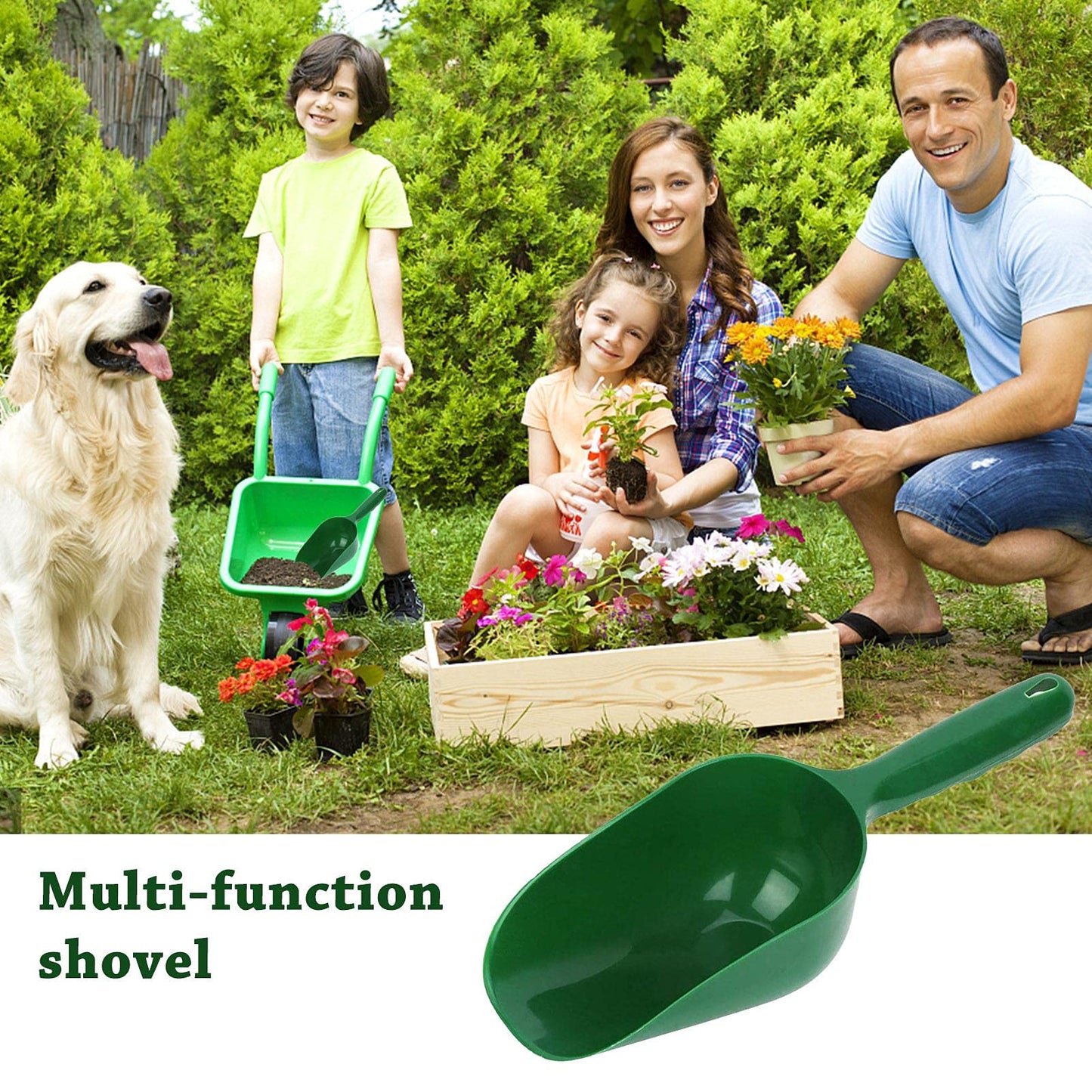 Portable Plastic Scoop Multi-Function Soil Shovel Spoons Spades Trowels Garden Scoop Digging Tool Cultivation Gardening Courtyard Flower Planting Tools