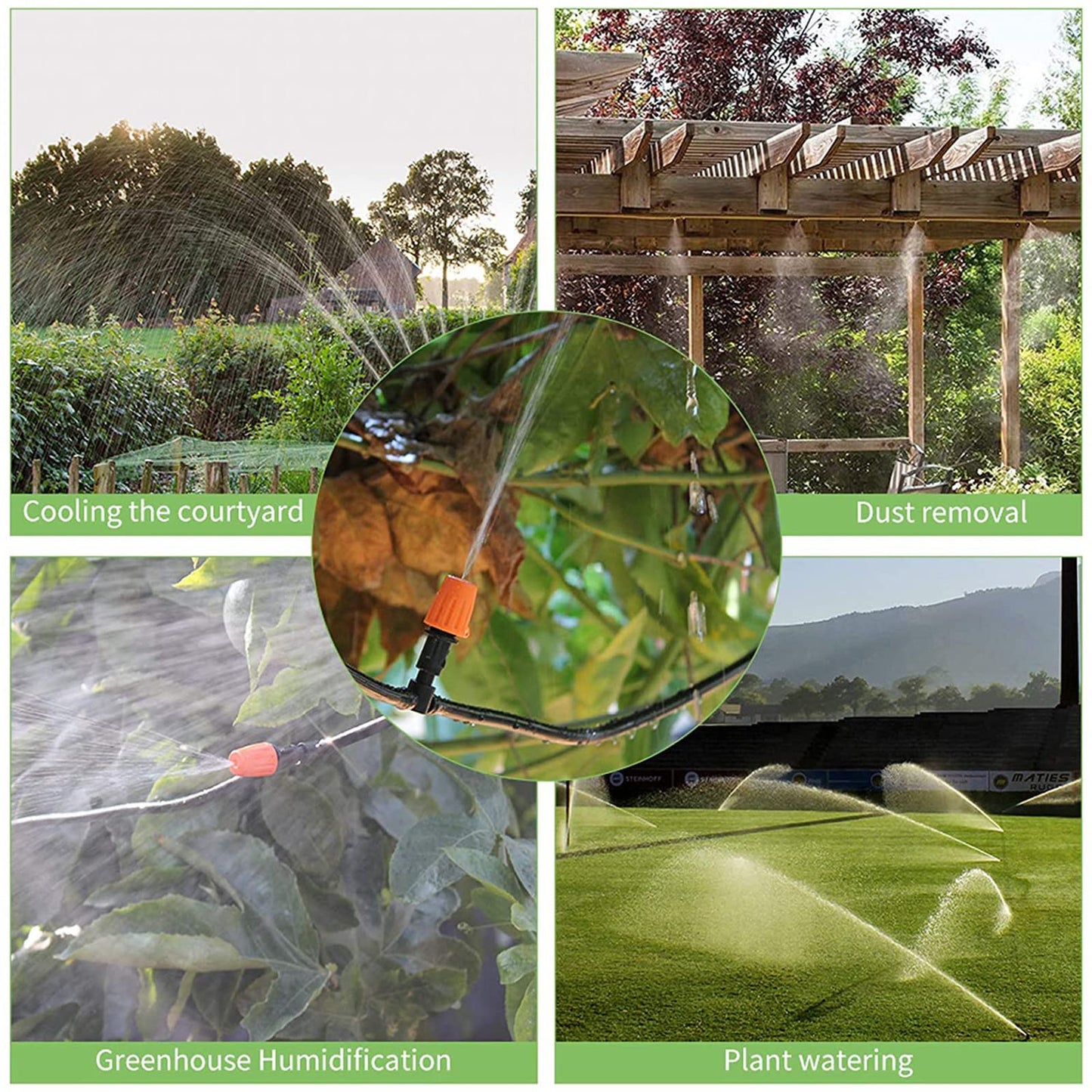 BORUIT 30M DIY Auto Drip Irrigation Kit,100FT Irrigation Pipe, Irrigation Sprinklers,Great Drip Watering System Garden Plant Watering Devices for Flower Bed, Patio, Garden Greenhouse Plants