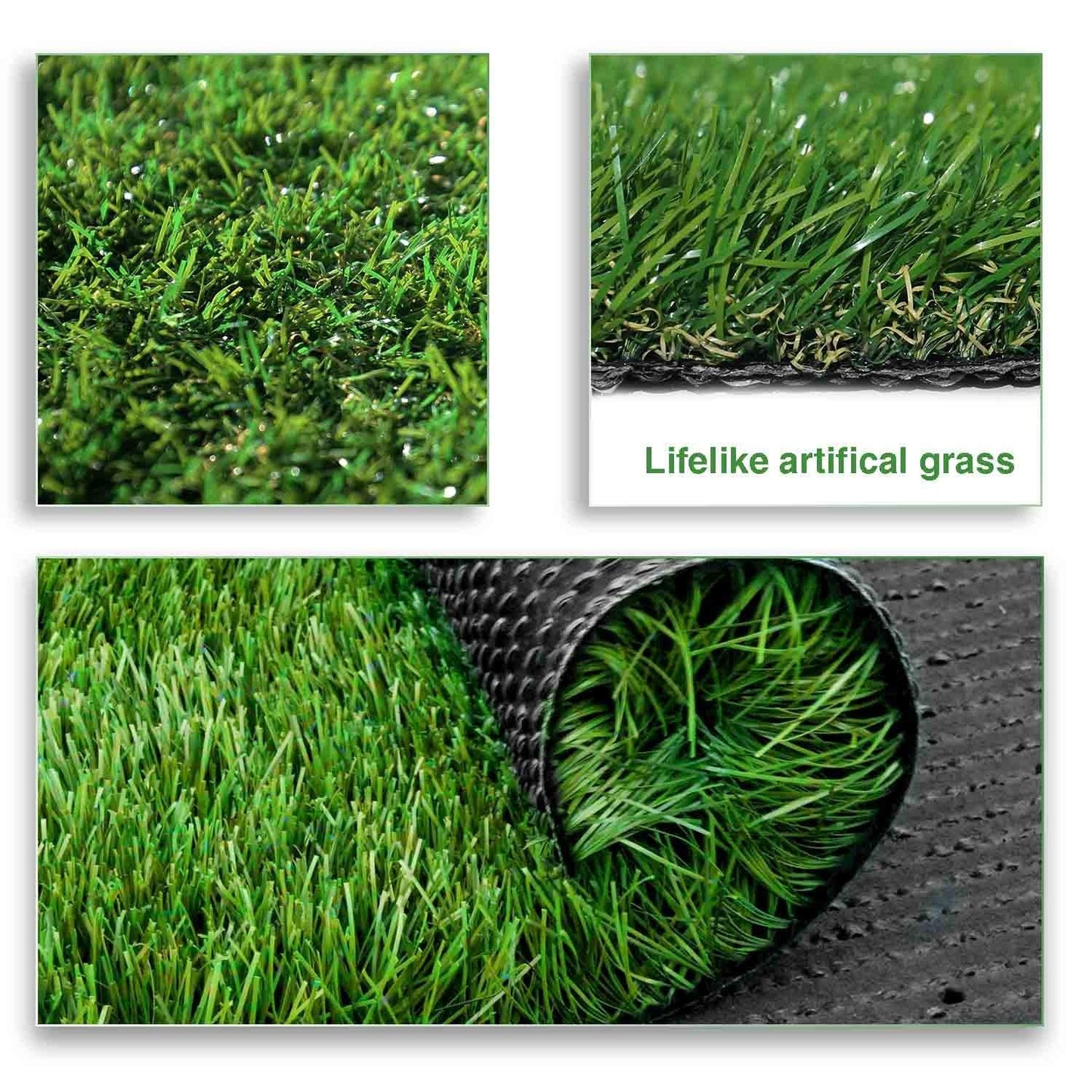 LITA Premium Synthetic Artificial Grass Turf 20mm Pile Height, High Density Fake Faux Grass Turf, Natural and Realistic Looking Garden Pet Dog Lawn (1mx2m)