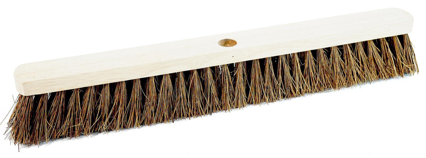 Indoor Outdoor Sweeping Brush With Long Handle Soft or Hard Bristle 18", 24" or 36" Home, Office, Garden, Garage & Yard Sweeping Broom (1, 18" Coco Soft Bristle)
