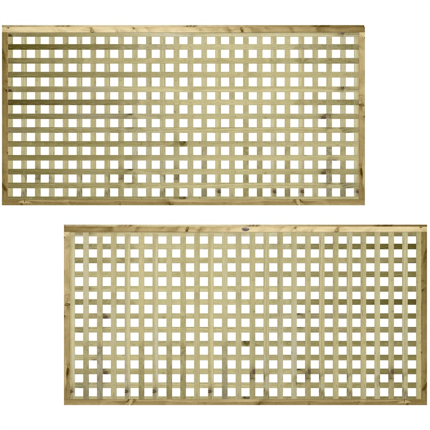 Chunky Urban Square Heavy Duty Framed & Capped Wooden Trellis (45mm Thick) Width: 6ft (183cm) x Height: 3ft (90cm) Decorative Fence Panel Topper/Garden Divider/Wall Art/Plant Vine Clingin Grower