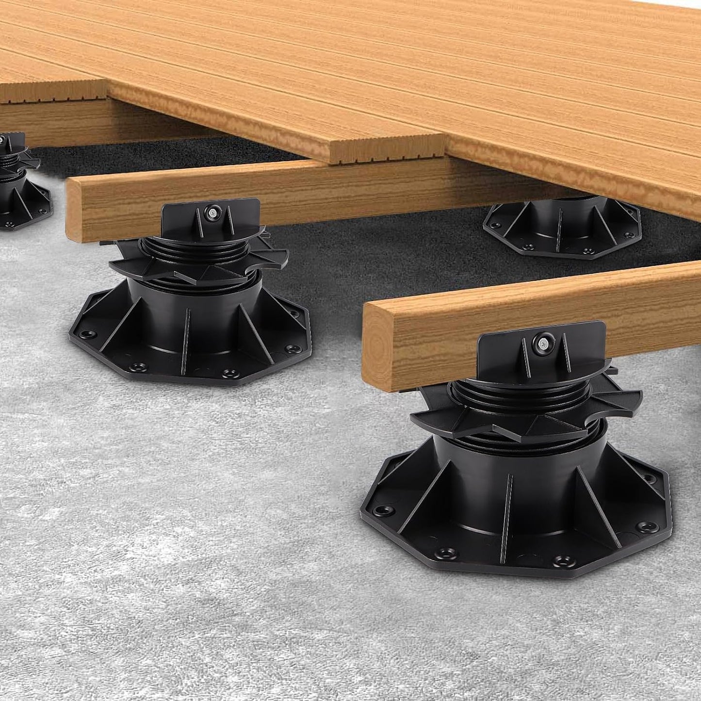 Ceta Adjustable Decking Pedestal, Pack of 30, 60mm-135mm, Shed Base, Riser Bearing Support, Shed Support, Feet Suitable for DIY Projects, Deck Levelling, Shed Levelling