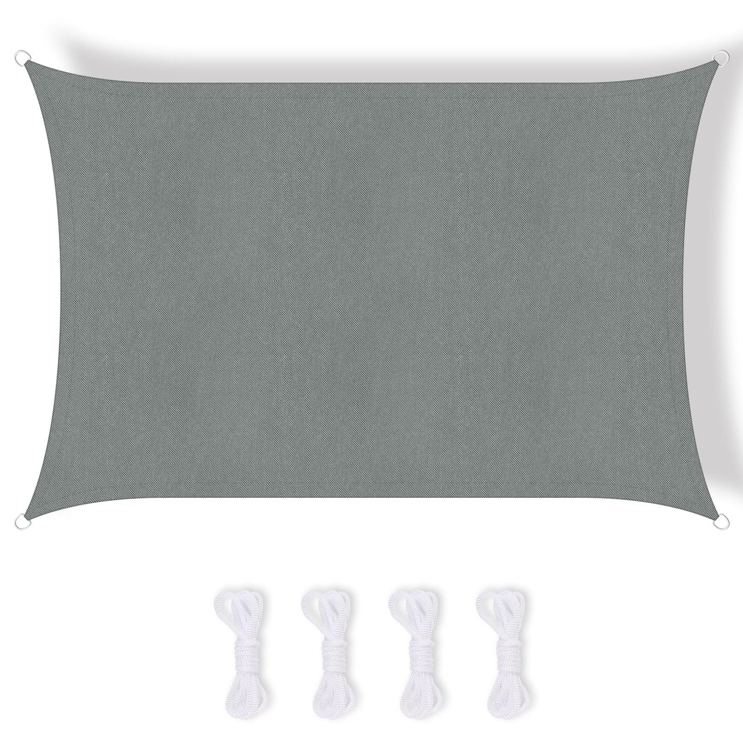 PATIO PLUS Sun Shade Sail 2 * 3m Rectangle, 300D Oxford Fabric Garden Sail PU Coating UV Block, Patio Canopy Durable for Outdoor Yard Lawn Pool Backyard Gray