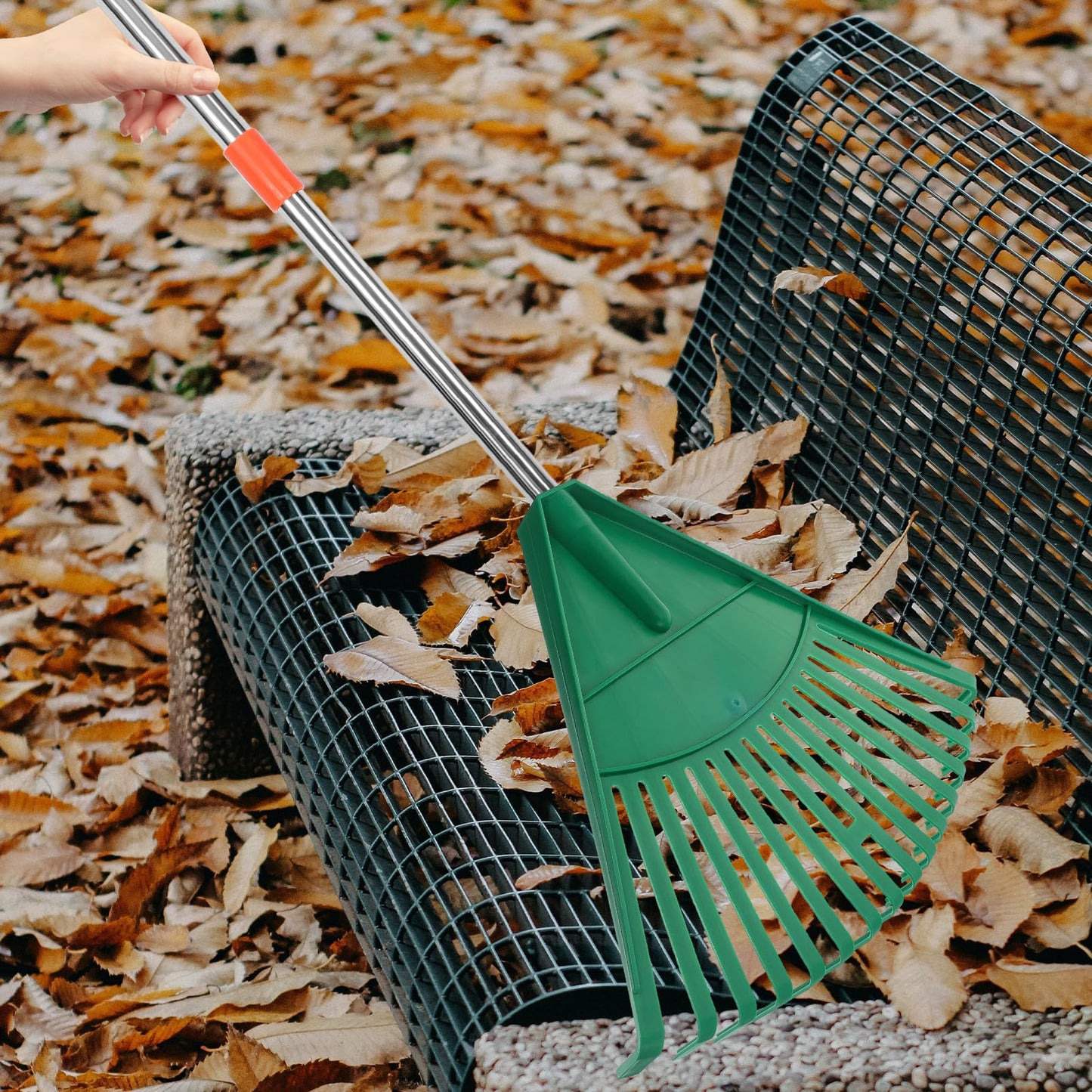 BESPORTBLE Plastic Rake Head, Garden Leaf Rake Head Replacement Garden Leaf Scoop Rake Shrub Rake Plastic Garden Rake Head for Leaves, Lawn, Hay, Gardening Tool