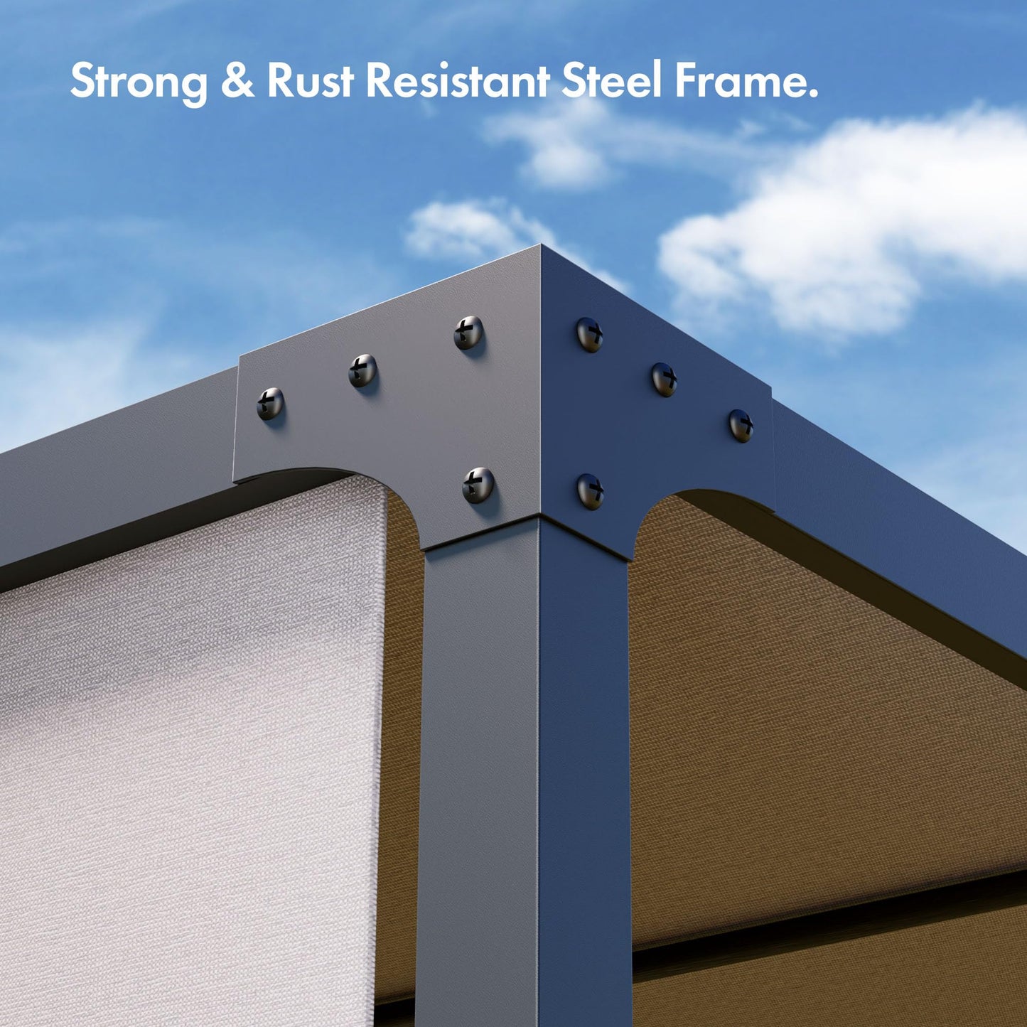 VonHaus Pergola with Sliding Roof 3x3m – Metal Pergola with Sliding Double Roof For Garden, Outdoor, Patio – Weatherproof, Removable Polyester Canopy, Powder Coated Steel Frame