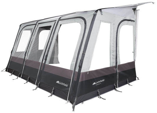 Lichfield Dakota Inflatable Caravan Air Awning, Excalibur, 4m [Amazon Exclusive], 150D Waterproof Polyester with PVC Draught Skirt, Rock Pegs and Storm Straps