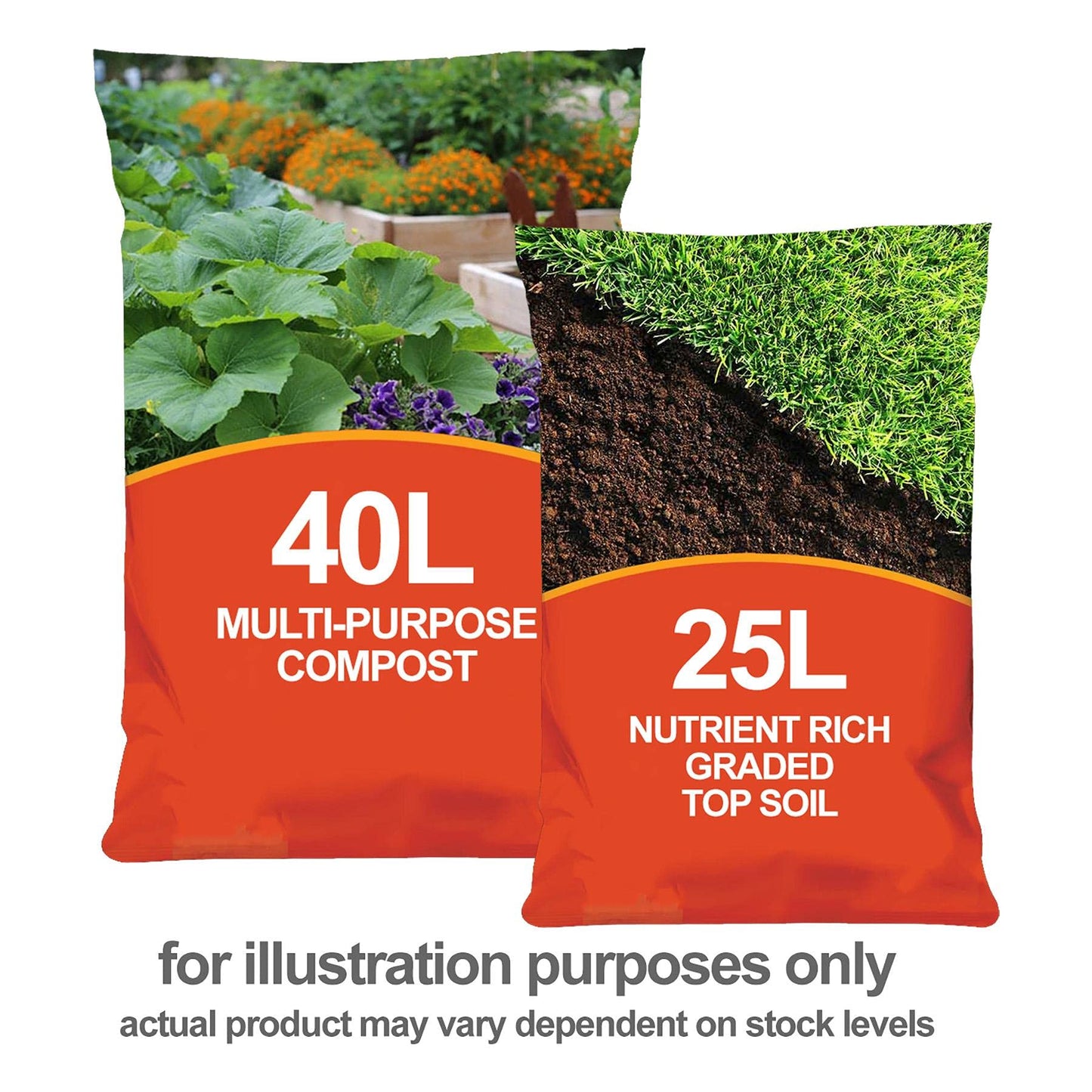 simpahome Multi Purpose Nutrient Rich 40L Potting Compost & 25L Nutrient Rich Top Soil Combo