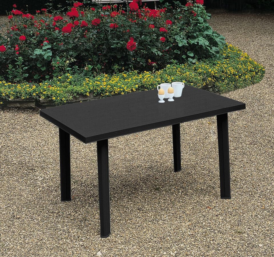 URBN GARDEN Large Summer Weather Proof Plastic Rectangle Table Garden Patio Dining Furniture