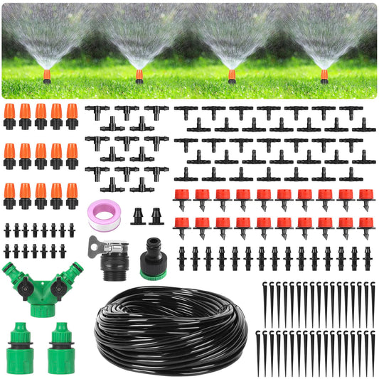 Ulable Irrigation System Kit 40m/131ft Greenhouse Micro Automatic Watering System Drip Irrigation Hose-158PCS Self Watering System for plants DIY Plant Watering Devices for Garden, Lawn, Patio