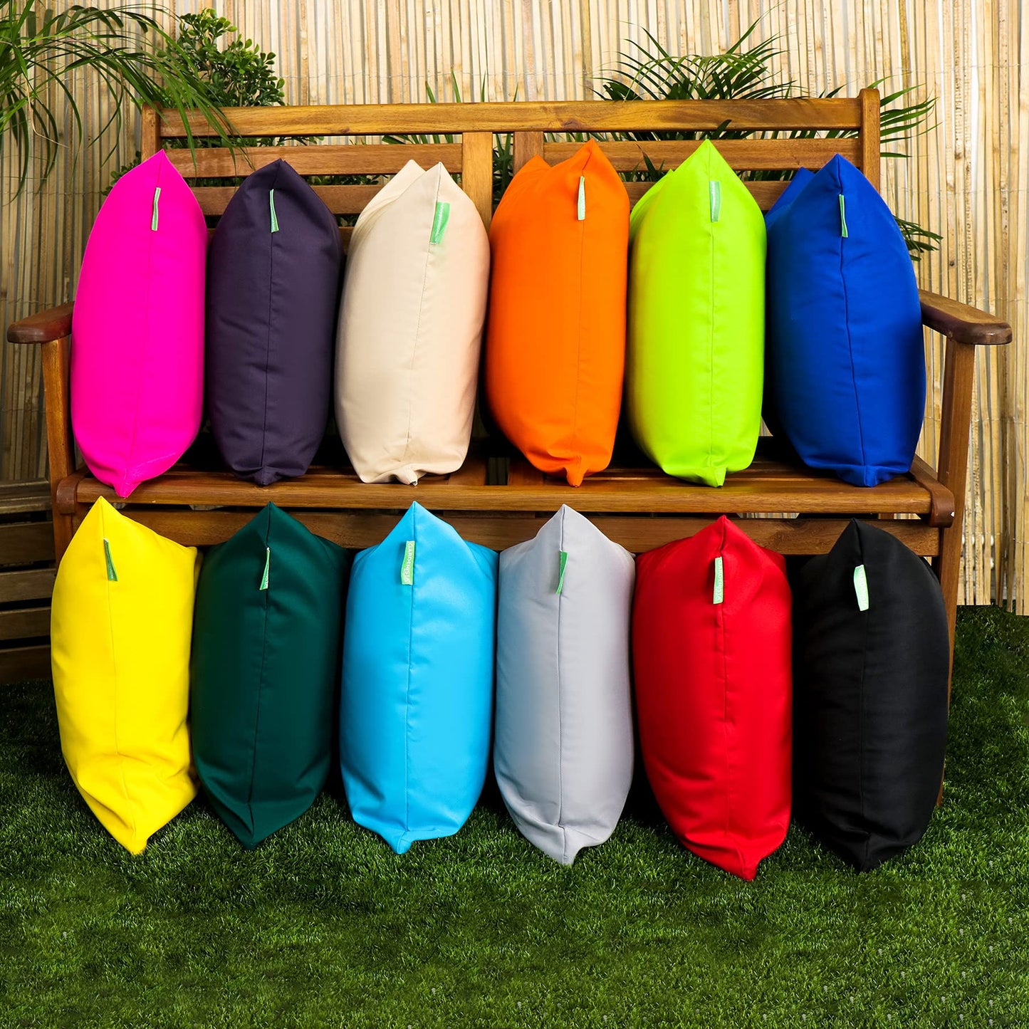 Gardenista 18" Garden Scatter Cushion | Outdoor Water Resistant Garden Furniture Pillow | Soft and Comfy Patio Furniture Cushions | Throw Pillows for Sofa, Couch, Balcony - 4 Pack (Orange)