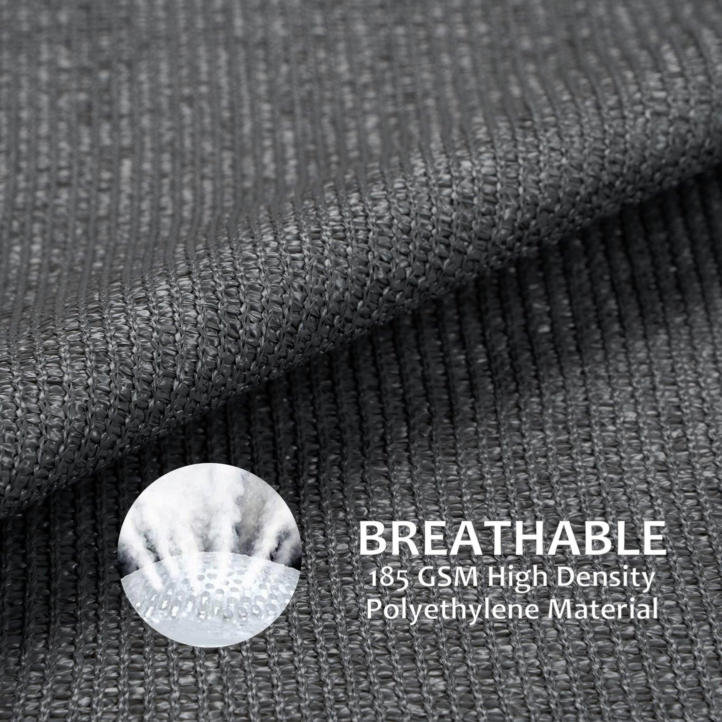 swift Sun Shade Sail 2.5m x 2.5m Square HDPE Breathable 98% UV Block 2.5x2.5 Meter Sunscreen Awning Canopy Sail Shades for Garden Outdoor Patio with Free Ropes, Anthracite