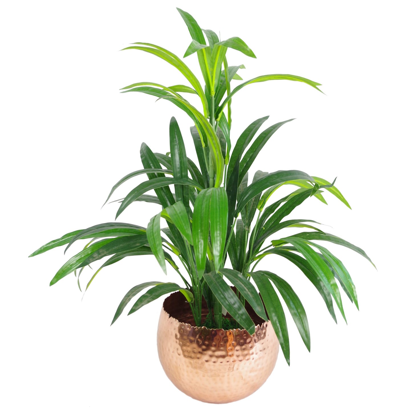 Leaf Large Curved Edge Hammered Metal Planter, Silver, 22cm x 17cm