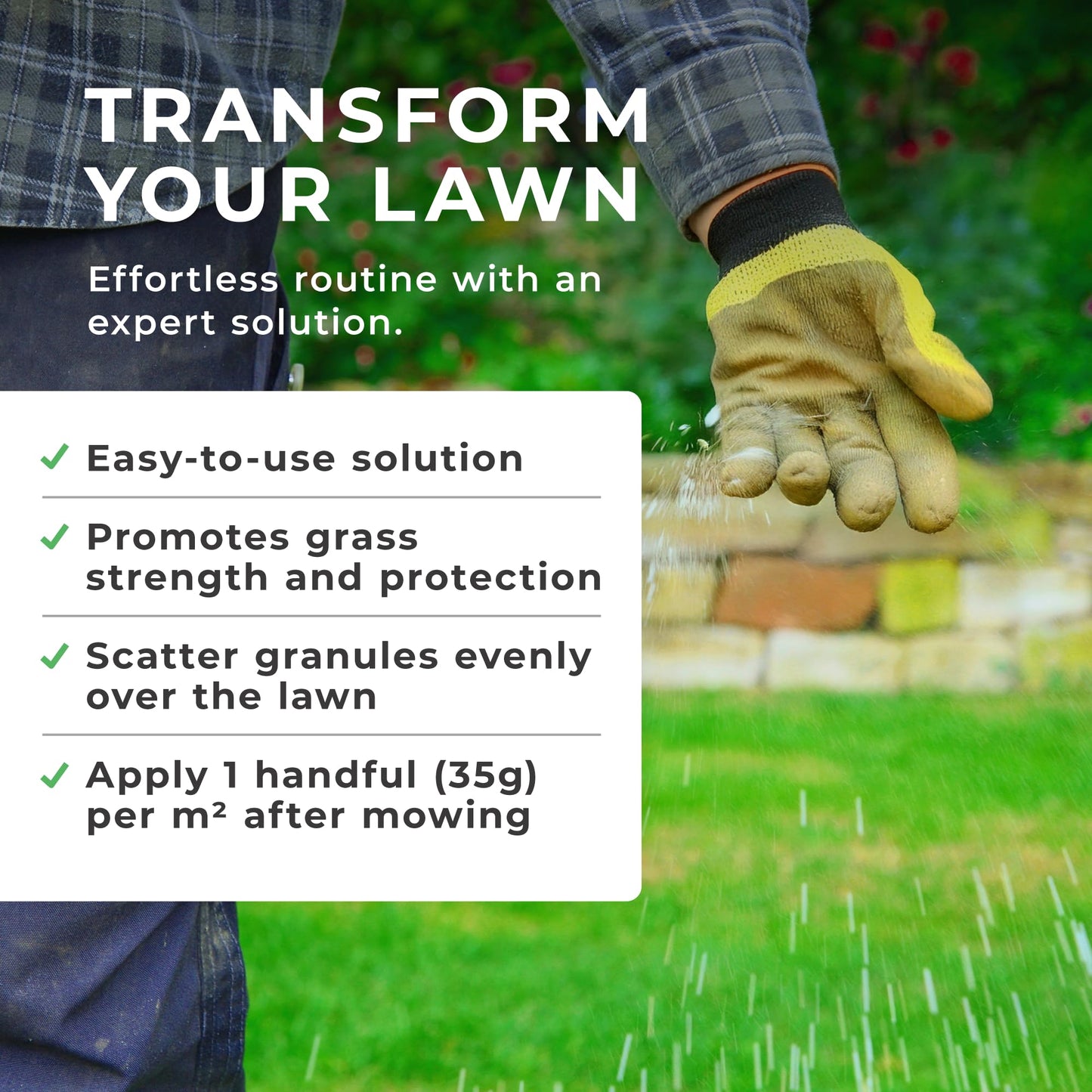 Grow Chem Complete Lawn Fertiliser (1KG Bucket) – Lawn Feed, Weed & Moss Killer - (Treats 32m Sq) - Stronger Turf & Greener Grass - All in One Lawn Treatment with Iron, Dicamba & Mecoprop-P