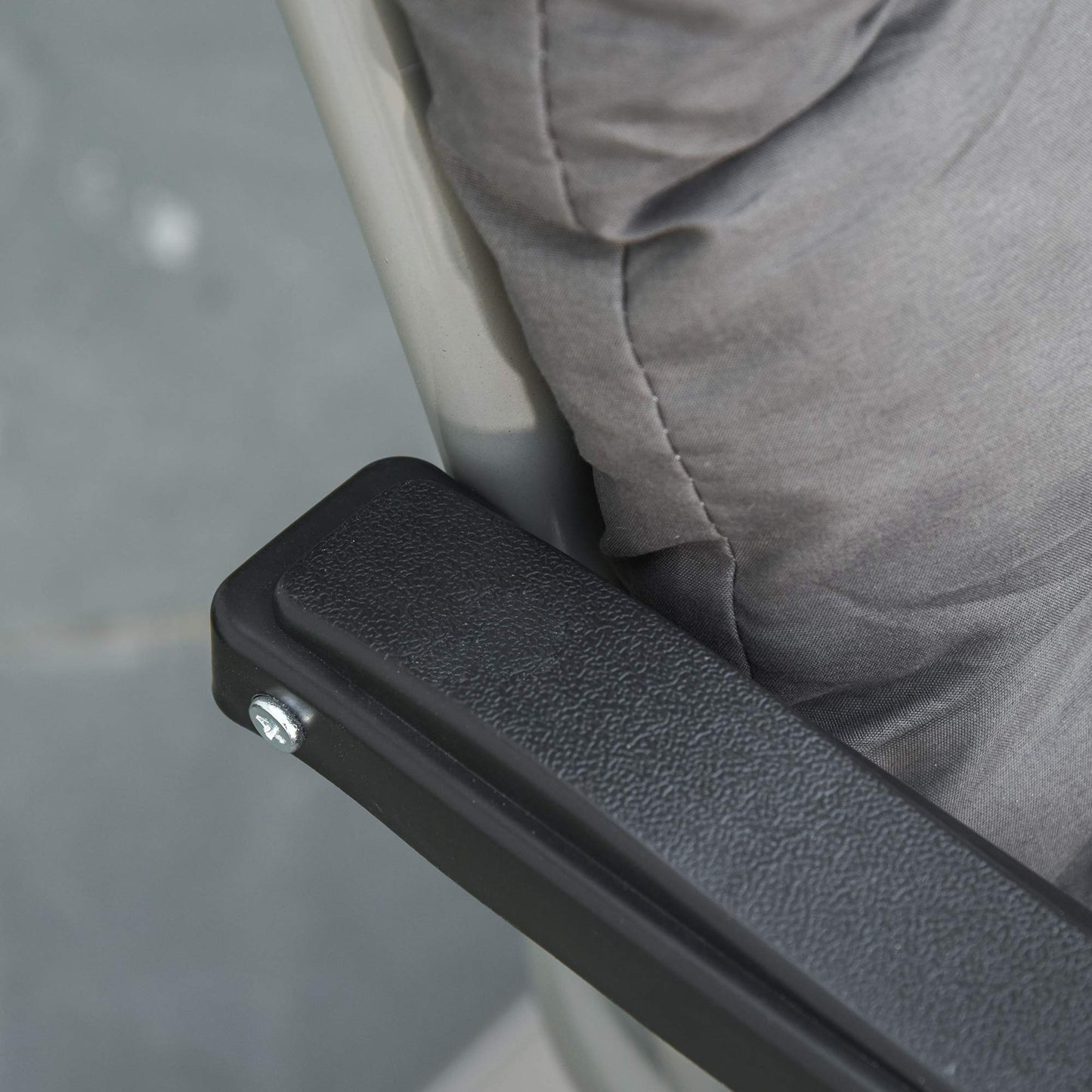 Outsunny 2 Piece Reclining Zero Gravity Chair Metal Frame Folding Garden Sun Lounger with Cushion Headrest, Dark Grey