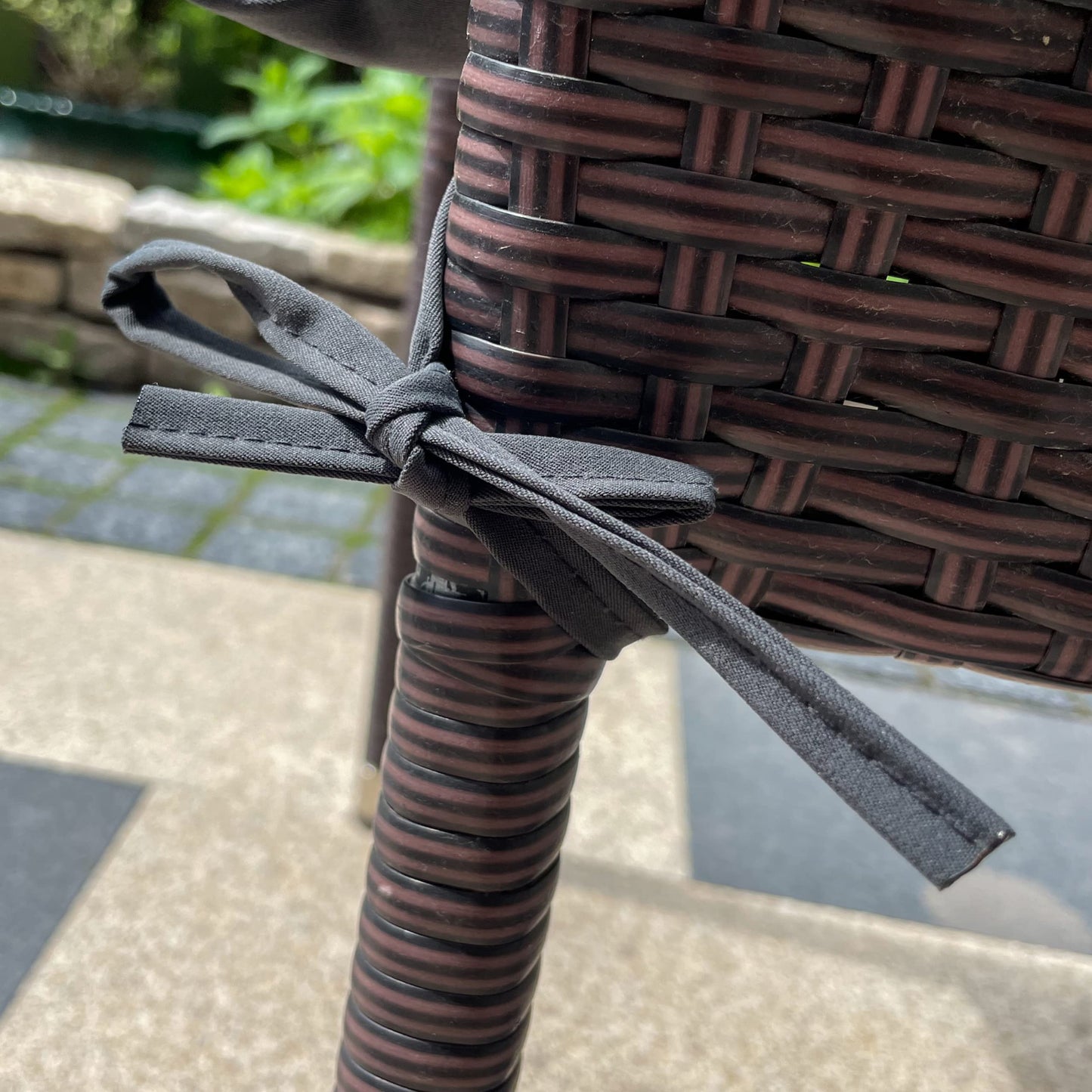 HAMO Garden Chair Cushions Outdoors Seat Pads, Set of 4, 40x40 cm, 16x16 inches (Graphite)