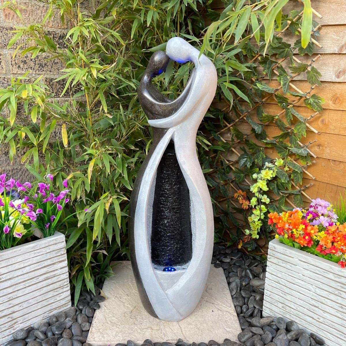 Tranquility Couple Embrace Mains Powered Water Feature,Waterfall, Water Fountain, Garden Decoration, Garden Feature