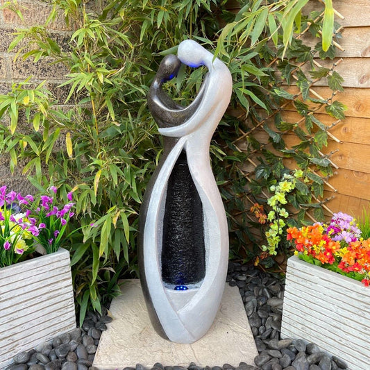 Tranquility Couple Embrace Mains Powered Water Feature,Waterfall, Water Fountain, Garden Decoration, Garden Feature
