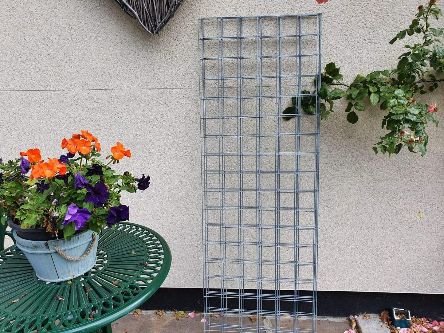 2 Pack Metal Garden Trellis Mesh Panels 115cm x 45cm 3" x 3" Holes(Heavy Duty 4mm wire)
