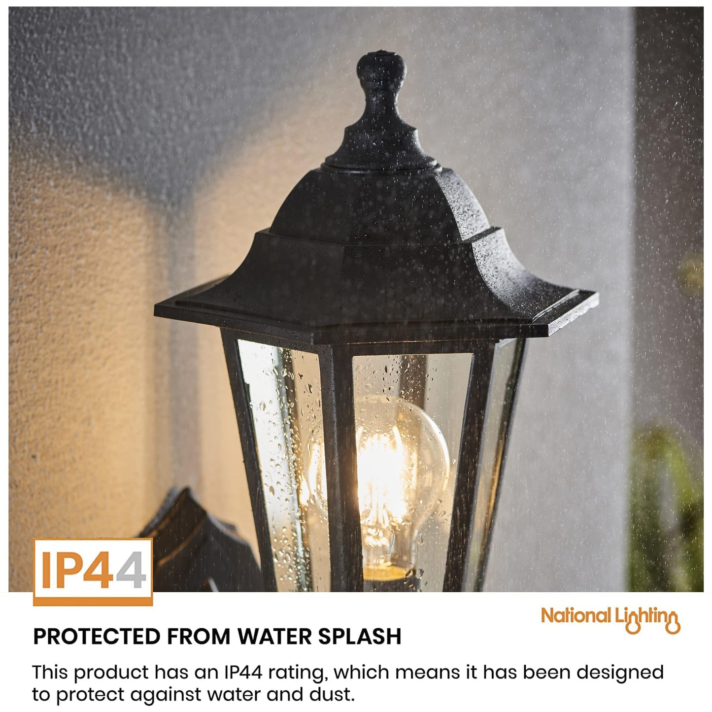 Mayflower Traditional Style Black Outdoor Garden Security Porch Weatherproof Wall Light Lantern IP44 Rated Reversible