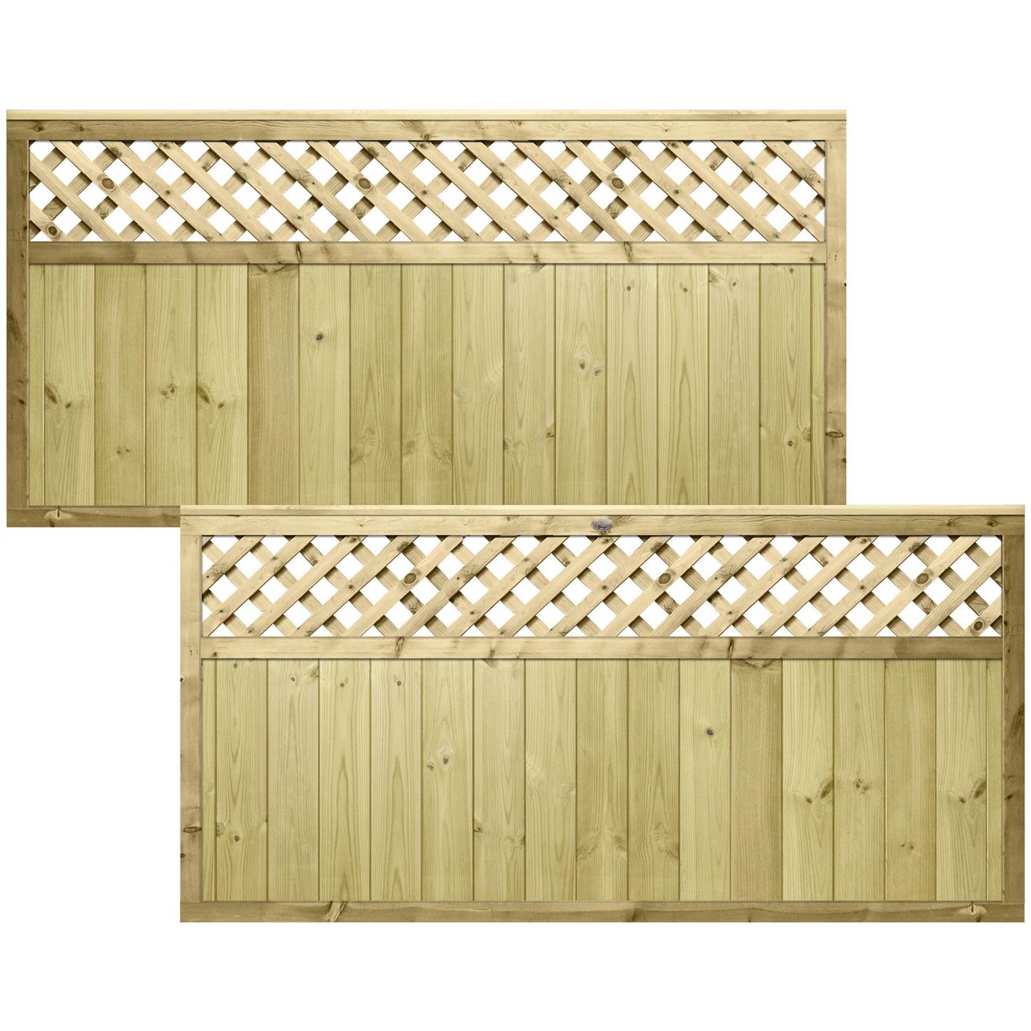 Premier Garden Supplies URBAN Fence Panel with Trellis Top Options & Smooth Tongue & Groove Centre [Width: 6ft (183cm|1830mm) x Height: 3ft (90cm|900mm)] with Premier Diamond Trellis Top