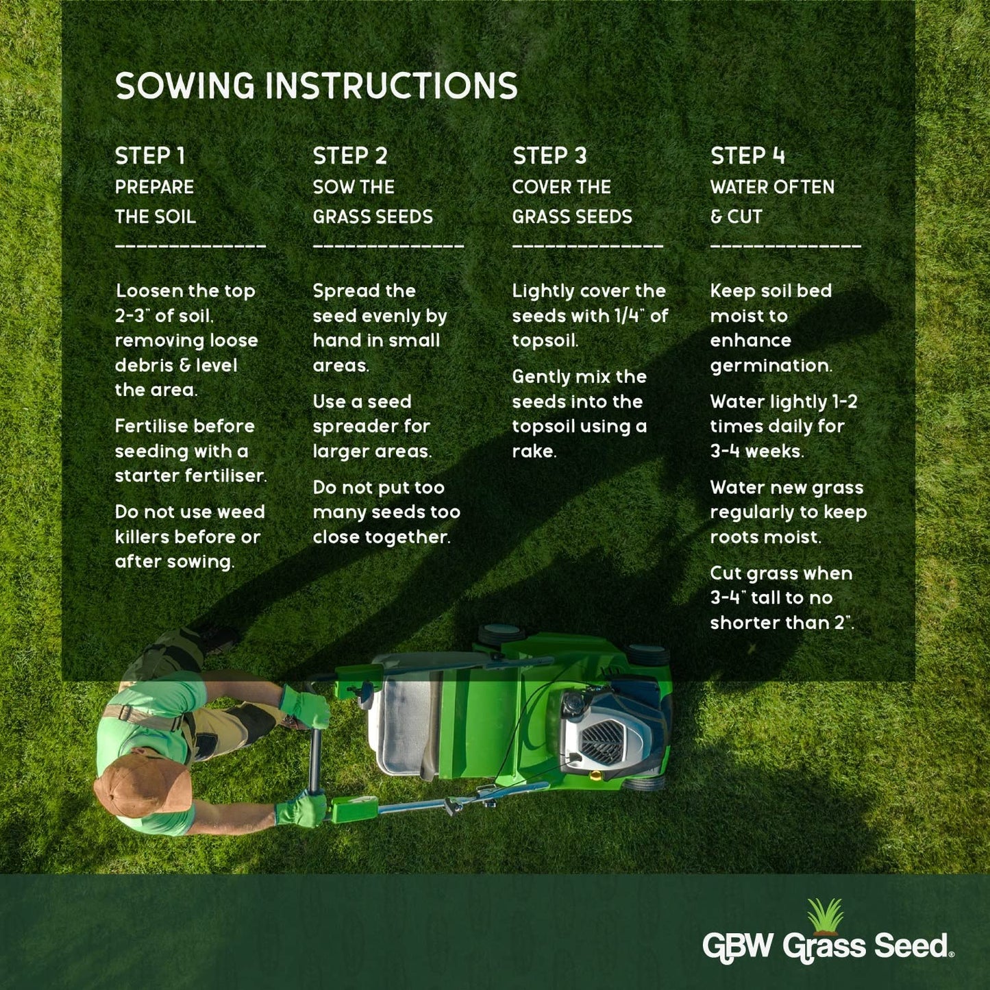 GBW Grass Seed 1kg - Covers up to 60 m2 (645 ft2) - Premium Quality Lawn Seed - Rapid Growth – Can Germinate as Quick as 10 days - Hard Wearing against Pet Urine - Tailored to UK Climate - 100% Refund