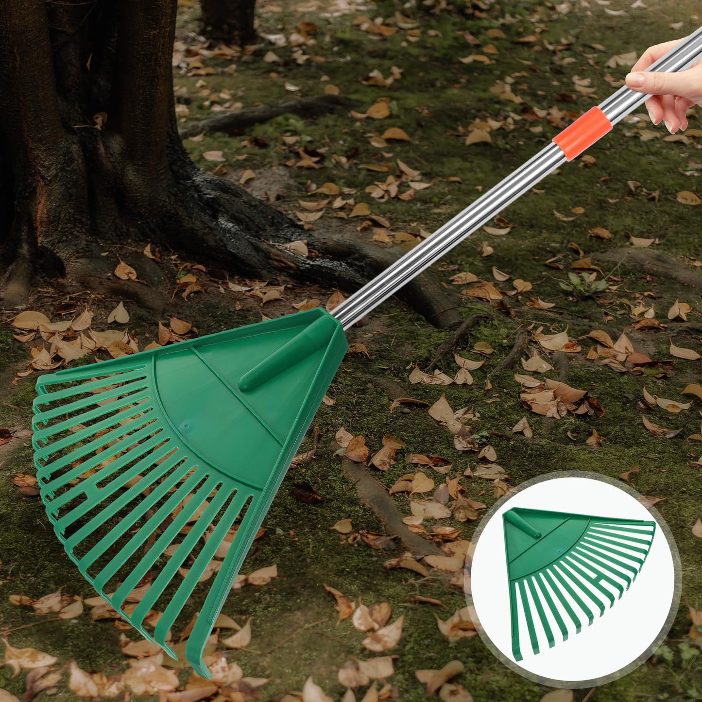 BESPORTBLE Plastic Rake Head, Garden Leaf Rake Head Replacement Garden Leaf Scoop Rake Shrub Rake Plastic Garden Rake Head for Leaves, Lawn, Hay, Gardening Tool
