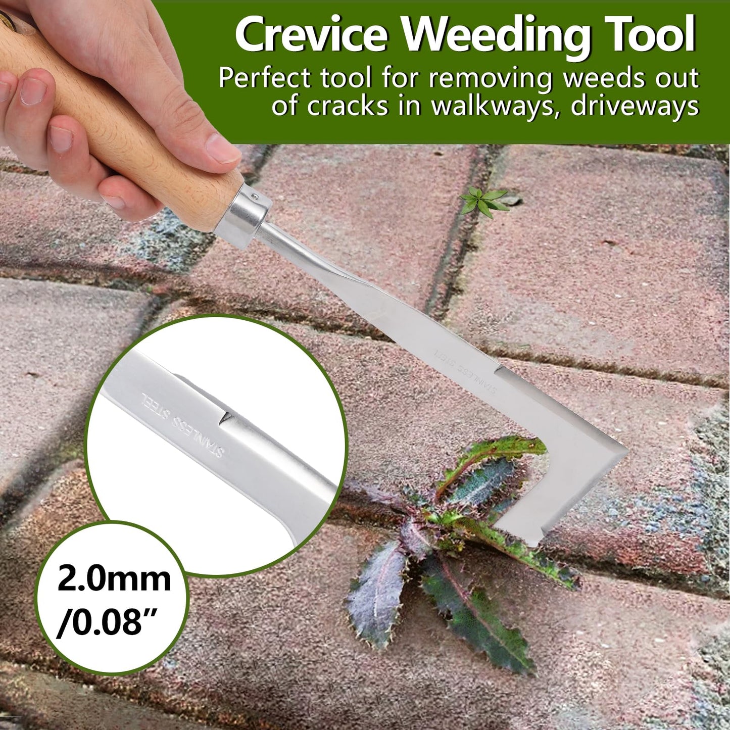 Yizerel Hand Weeder Tool Garden Weeding Tool, Uprooting Weeding Tool Gardening Weeder Tool, Stainless Steel Gardening Tools for Yard and Garden, 3 Pcs