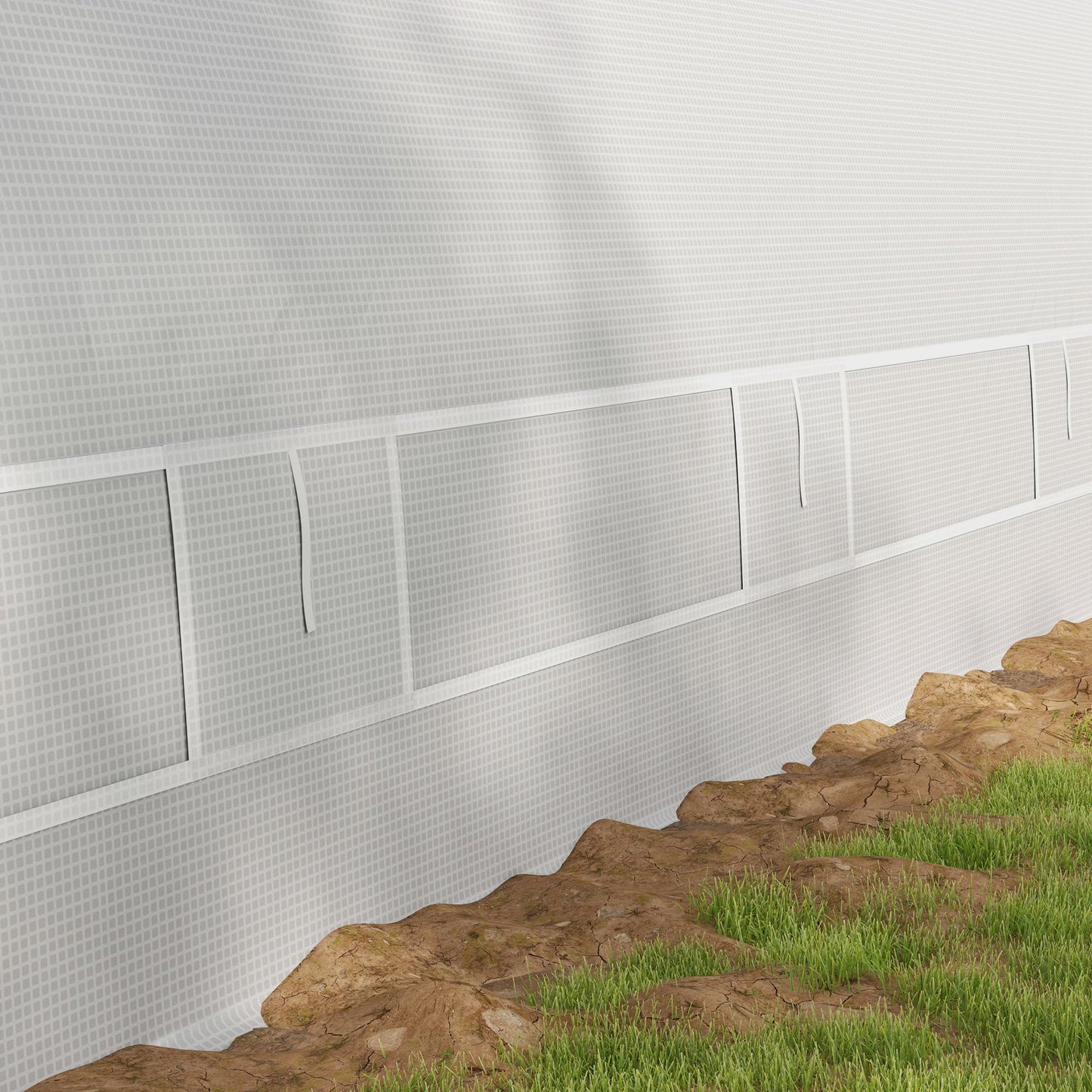 Outsunny 6 x 3(m) Walk-in Polytunnel Greenhouse with Upgraded Structure, Zipped Roll Up Mesh Door, 8 Mesh Windows, Tunnel Warm House Tent with PE Cover, 15 Plant Labels and Gloves, White