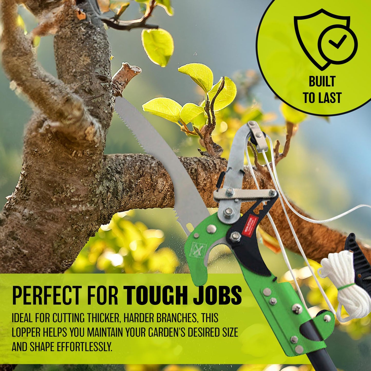 BARGAINS-GALORE Ratchet Tree Lopper & Telescopic Pole Saw - Pruning, Cutting Branches, Telescopic for Hard to Reach Places, Gardening | Professional Precise Cutting | Garden Hand Tool