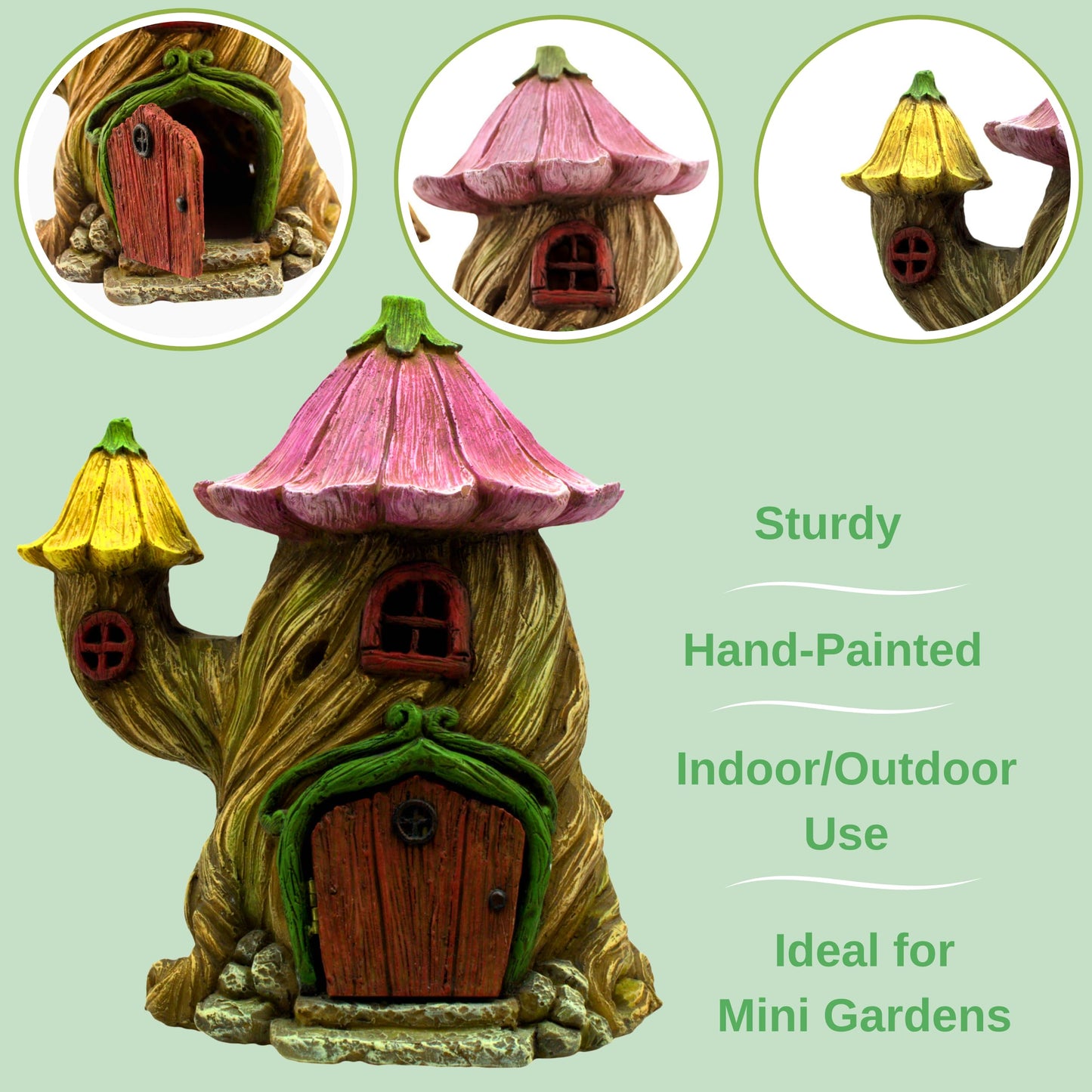 PRETMANNS Fairy Garden Fairy Houses - Fairy Garden Accessories, Fairy Garden Ornaments - Fairies for Fairy Garden - Fairy House & Fairies - Fairy Garden House Kit - 4 Pieces