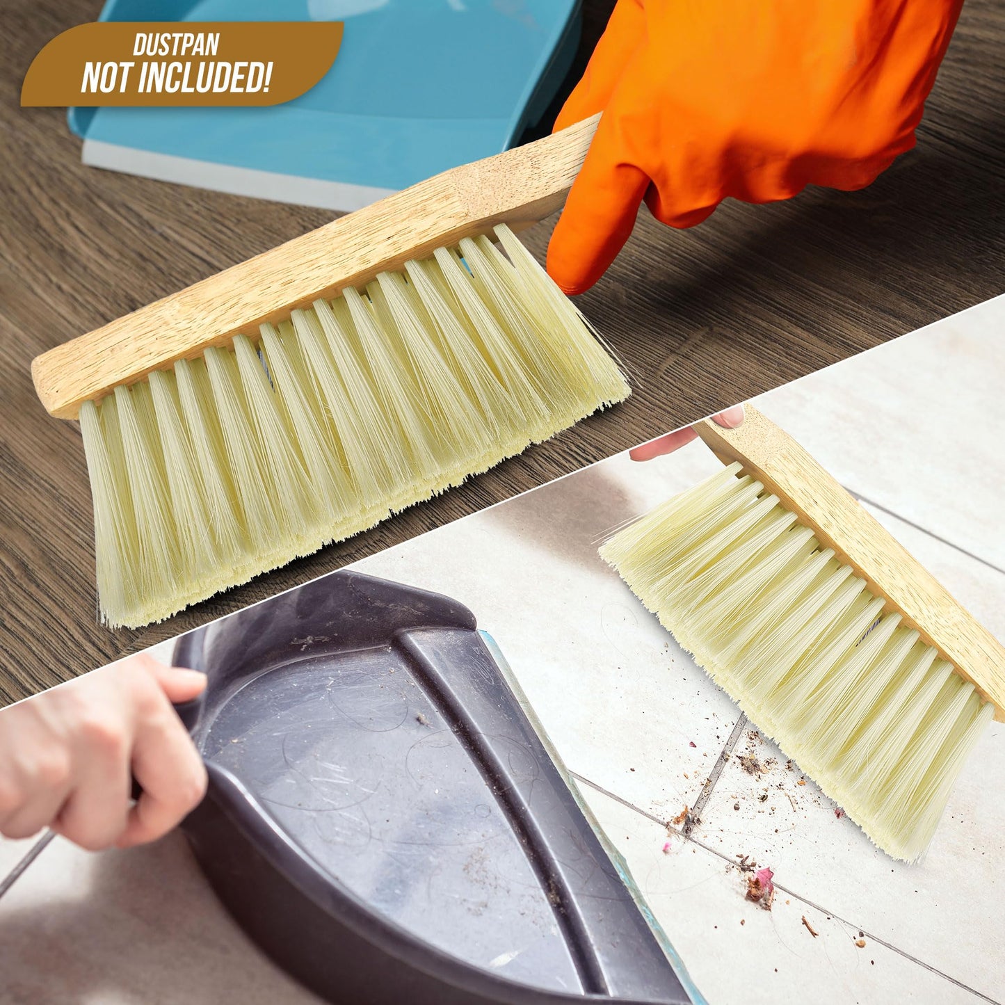 Newman and Cole Natural Wooden Hand Brushes - Choose from Hard Stiff Bristle Brush or Soft Brush with Natural or Synthetic Bristles - 1 x Soft Synthetic Bristle Hand Brush