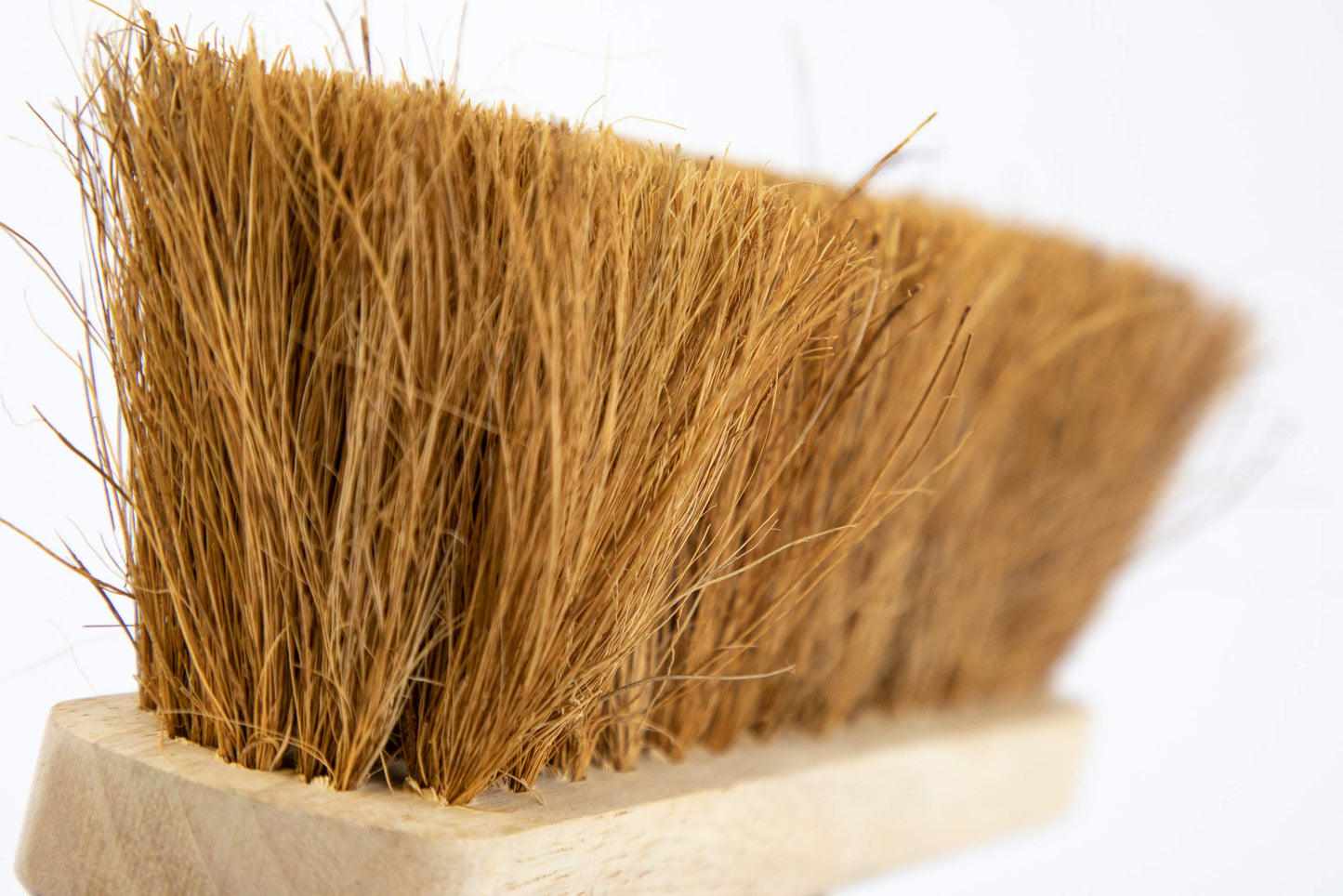 Newman and Cole 10" Wooden Broom Head with Soft Natural Coco Bristle Replacement Broom Head Indoor or Outdoor Broom Floor Sweeping Brush with Plastic Fixing Bracket Connector (10" Soft Natural Coco)