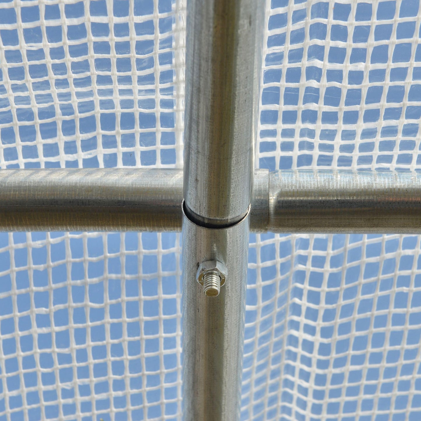 Outsunny 6 x 3 x 2 m Polytunnel Greenhouse with Roll-up Side Walls, Walk-in Grow House Tent with Steel Frame, Reinforced Cover, Zipped Door and 12 Mesh Windows for Garden, White