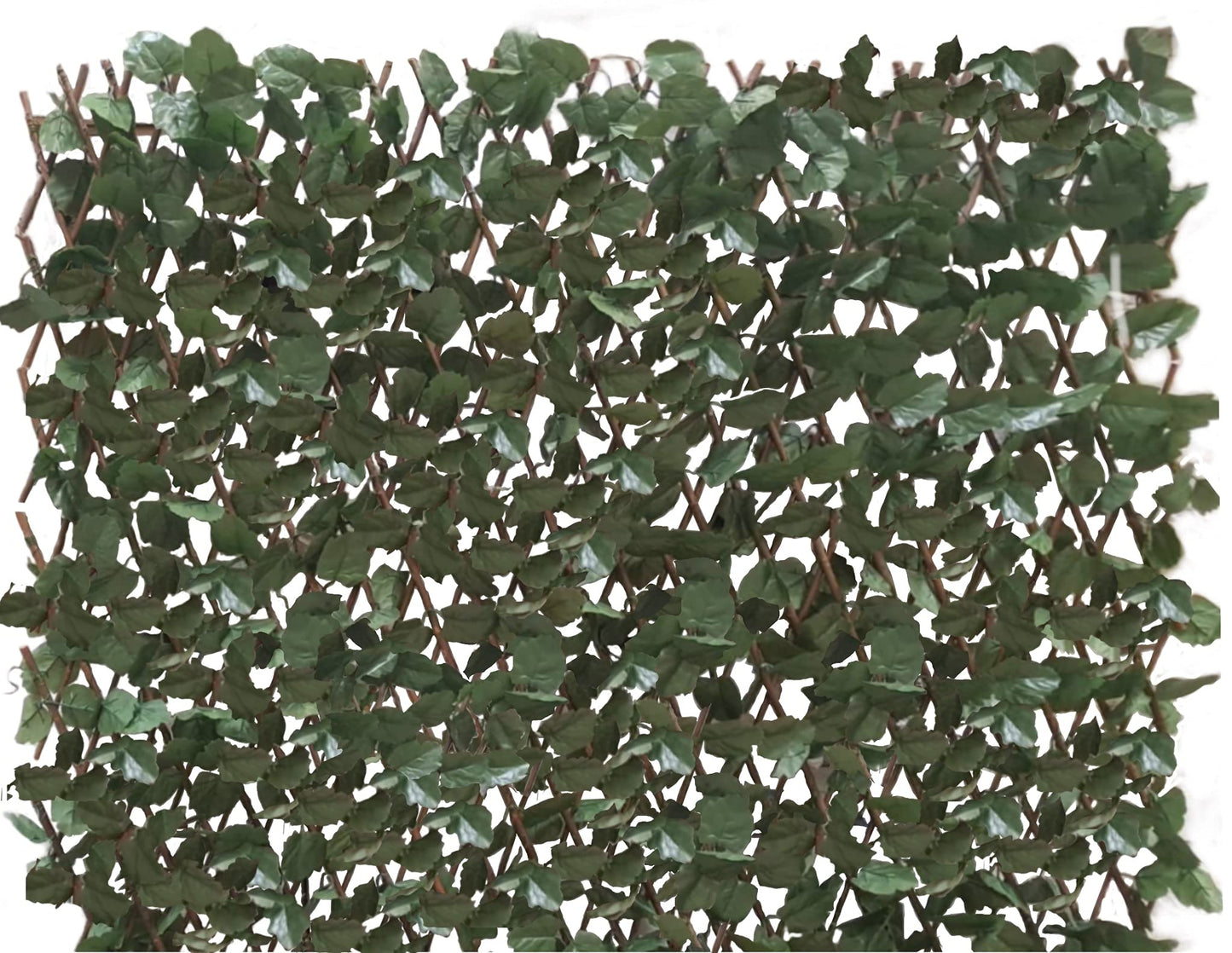 UETIAN Artificial Ivy Screening on Willow Trellis 2m x 1m Fence Hedge Maple Leaf Expanding Garden Cover Wooden