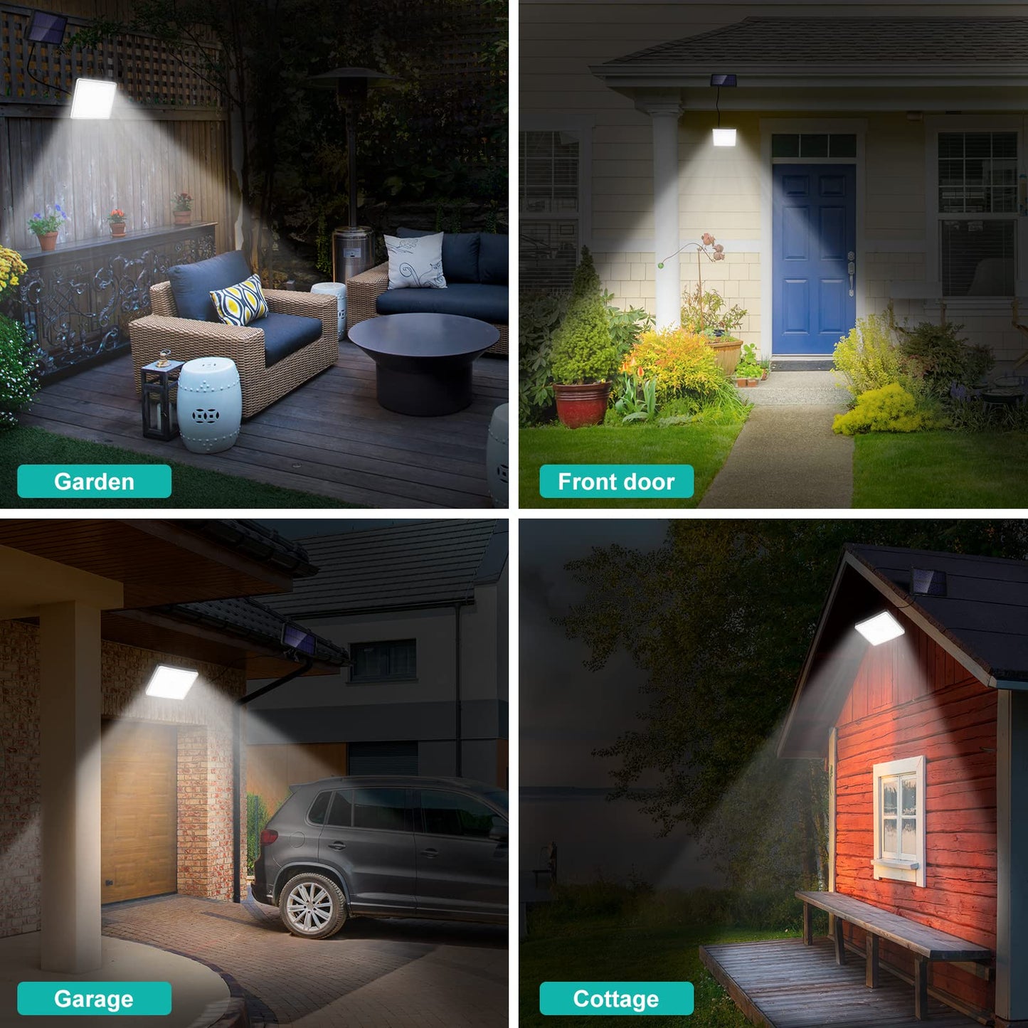 Tailcas Solar Security Lights Outdoor Motion Sensor, [4Modes/54LED] Garden, IP65 Waterproof Powered Lights, PIR Wall for Shed Fence Yard Garage Door, 2 Pack, ‎‎black