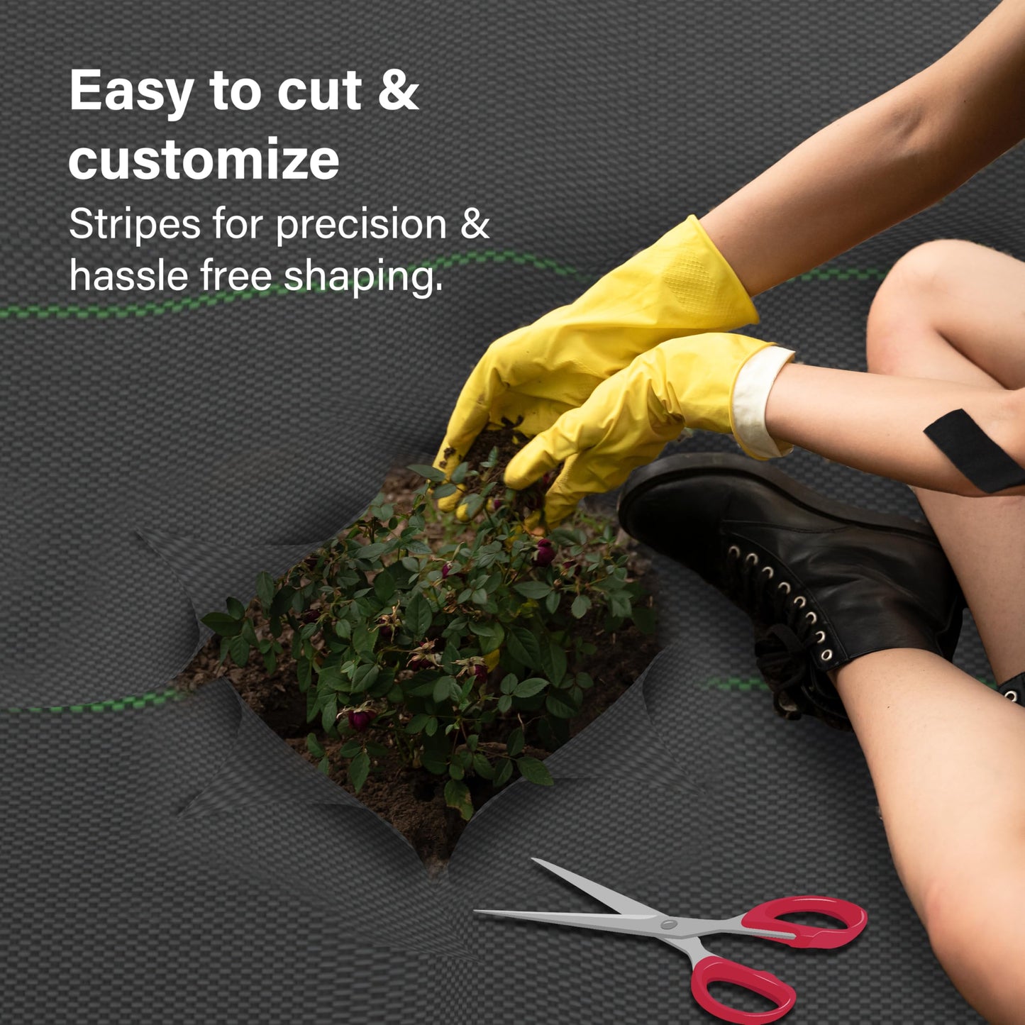 2mx50m Heavy Duty Weed Control Membrane Garden Weed Barrier Fabric for Landscaping Driveway Gravel Artificial Grass Lawn Underlay Woven Roll Ground Cover Weed Block Patios, Garden, Flower Beds Black