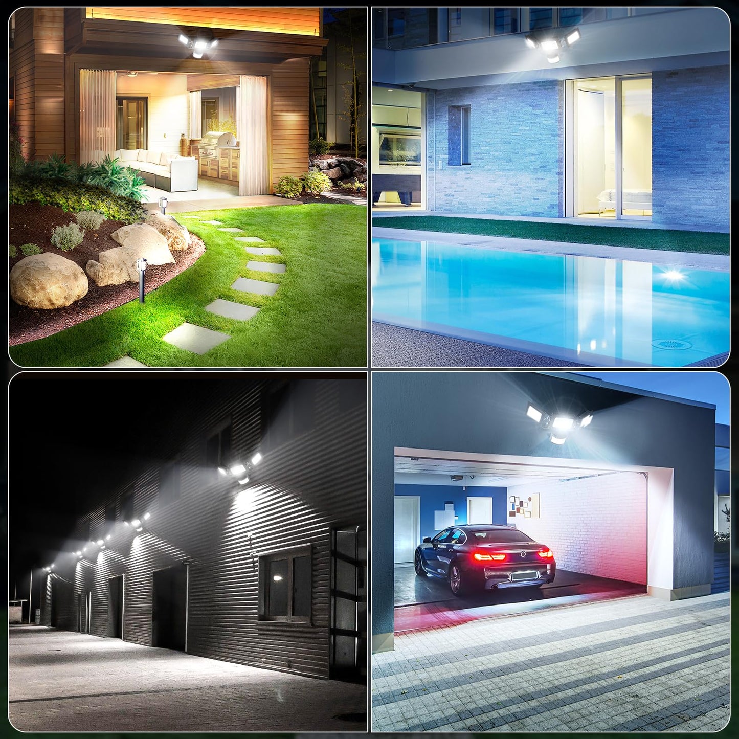 Bellanny Security Lights Outdoor Motion Sensor - 100W 10000LM Super Bright Led Flood Lights, IP65 Waterproof PIR Floodlights Outdoor Lights for Courtyard Porch Garden Garage