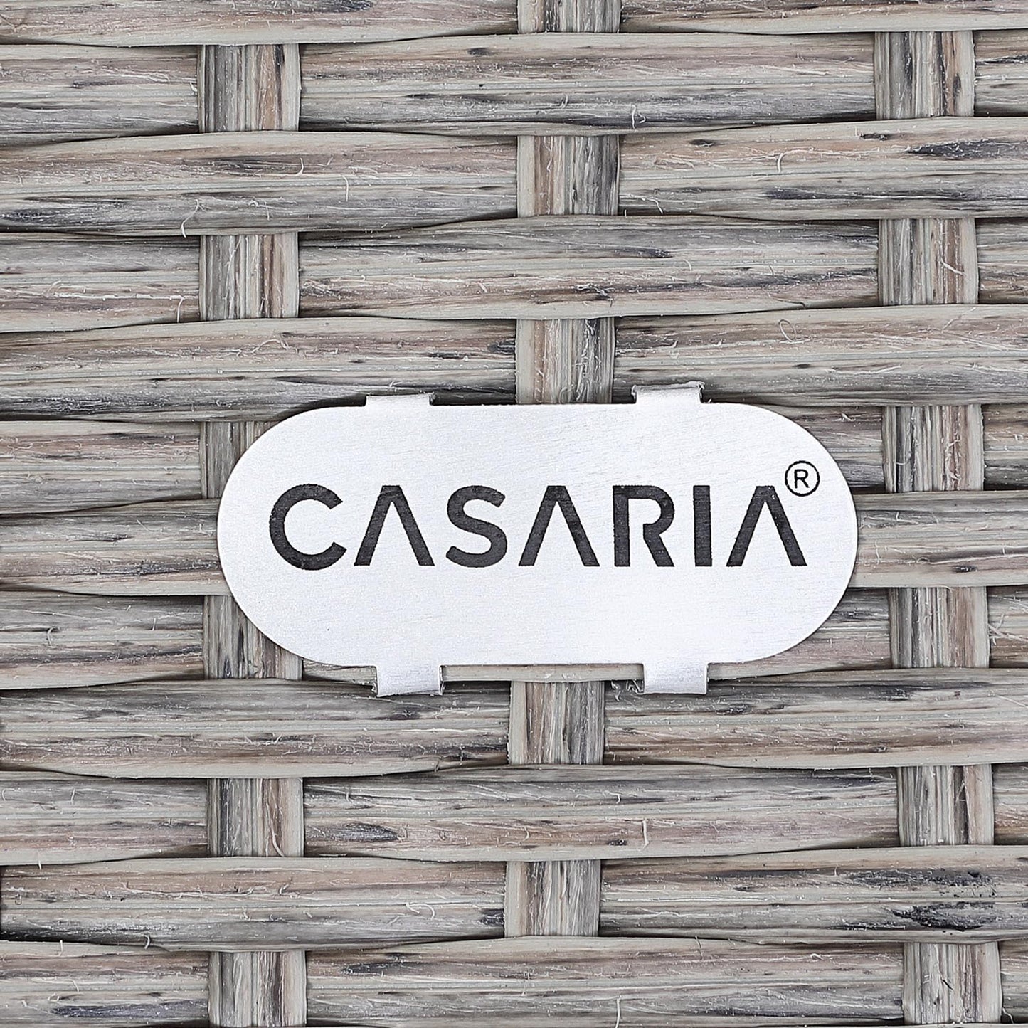 CASARIA® Round Coffee Table | Garden Table With Frosted Safety Glass Plate | Poly Rattan Outdoor Side Table | Weatherproof Patio Furniture | Balcony Bistro Cafe | 60cm | Beige