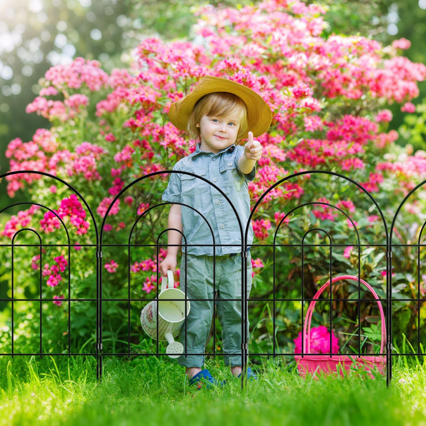 Thealyn Decoratieve tuinomheining 61 cm H x 33 cm B (10 panelen, totale Thealyn Decoratieve tuinomheining 61 cm H x 33 cm B (10 panelen, totale